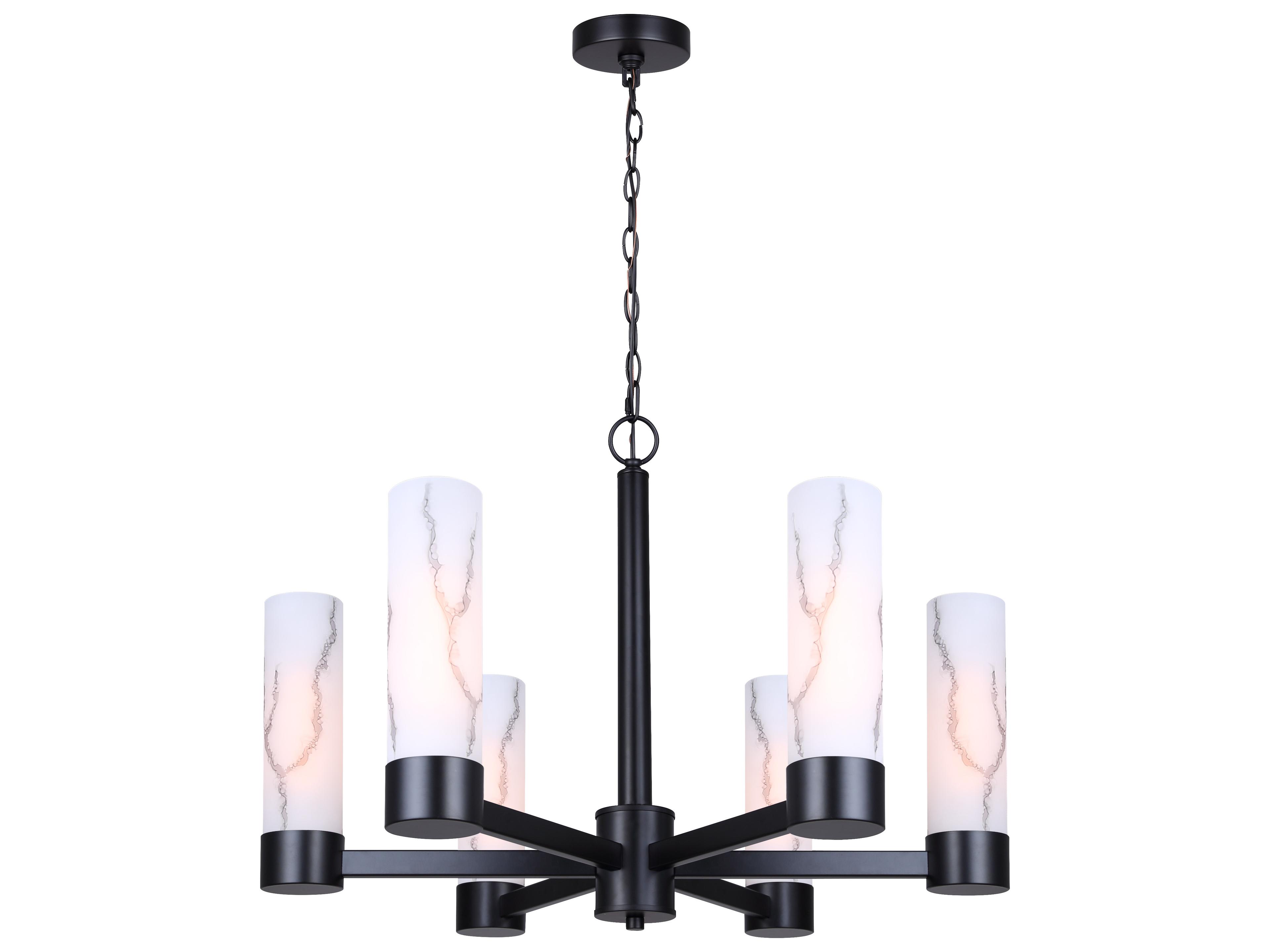 Canarm Kristella 6 -light Black Cylinder Chandelier