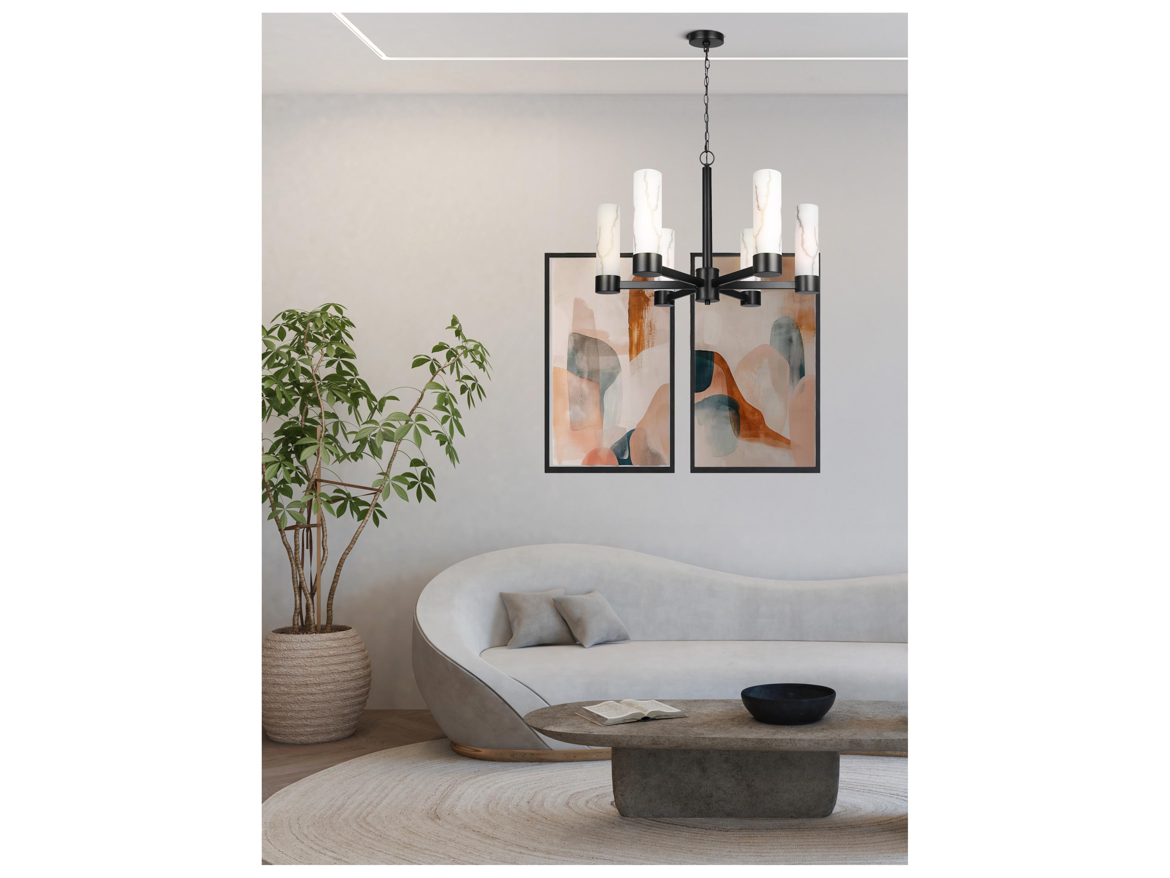 Canarm Kristella 6 -light Black Cylinder Chandelier