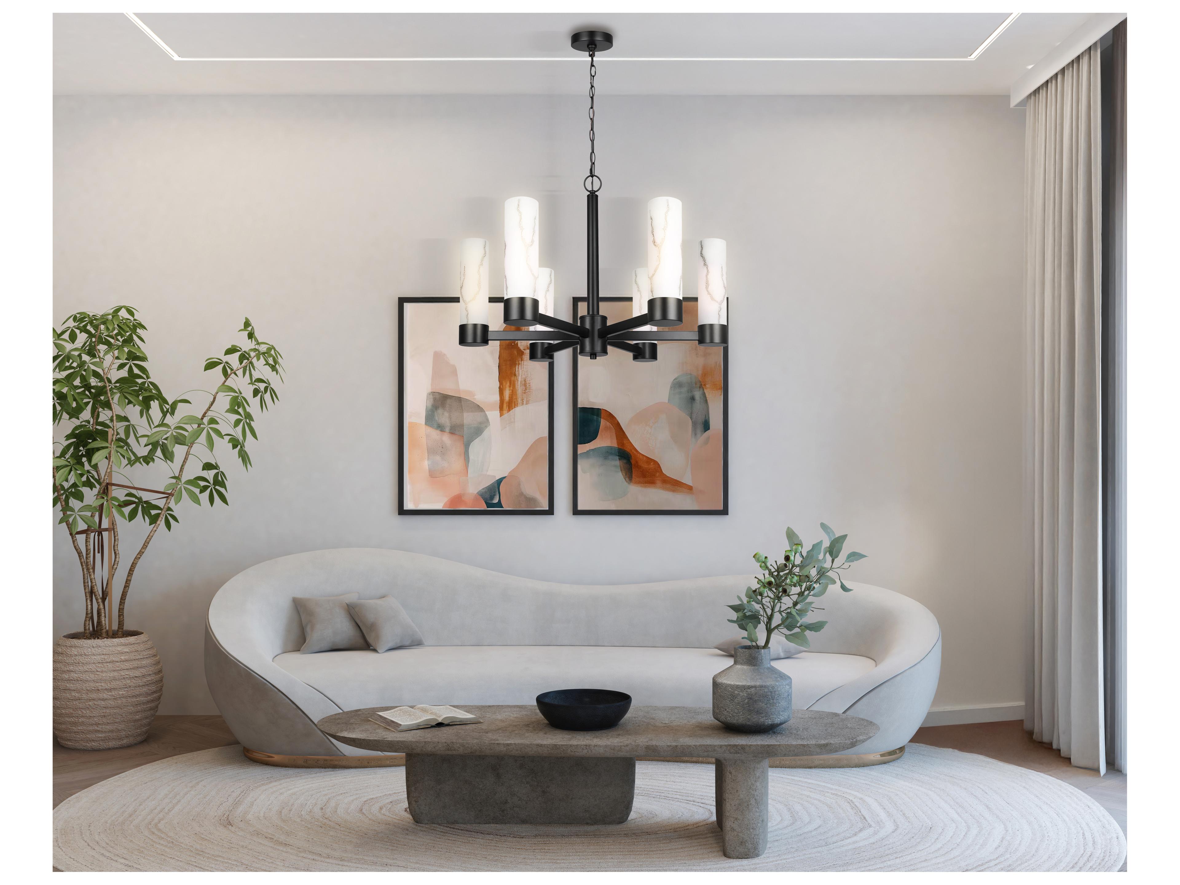 Canarm Kristella 6 -light Black Cylinder Chandelier