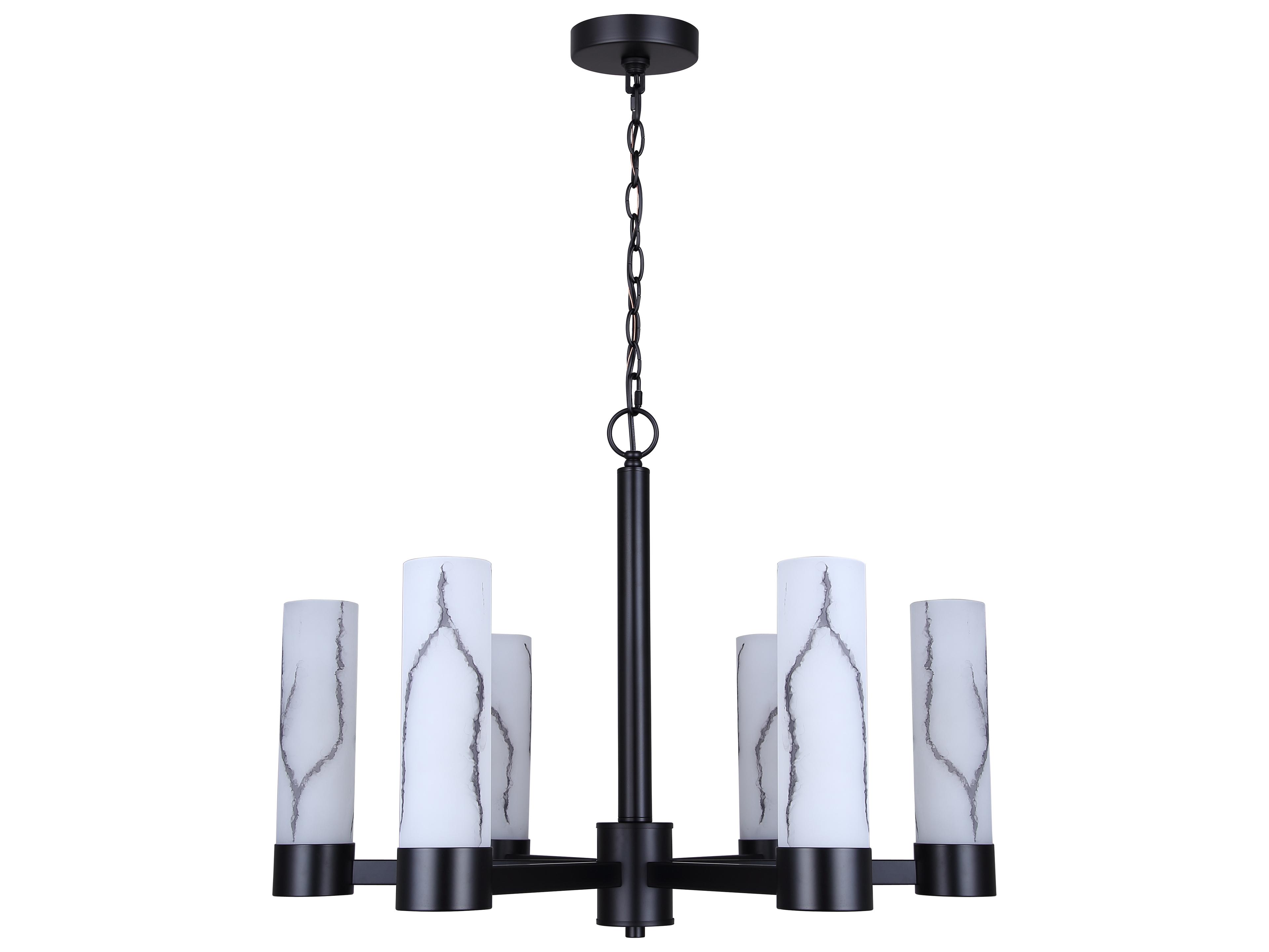 Canarm Kristella 6 -light Black Cylinder Chandelier