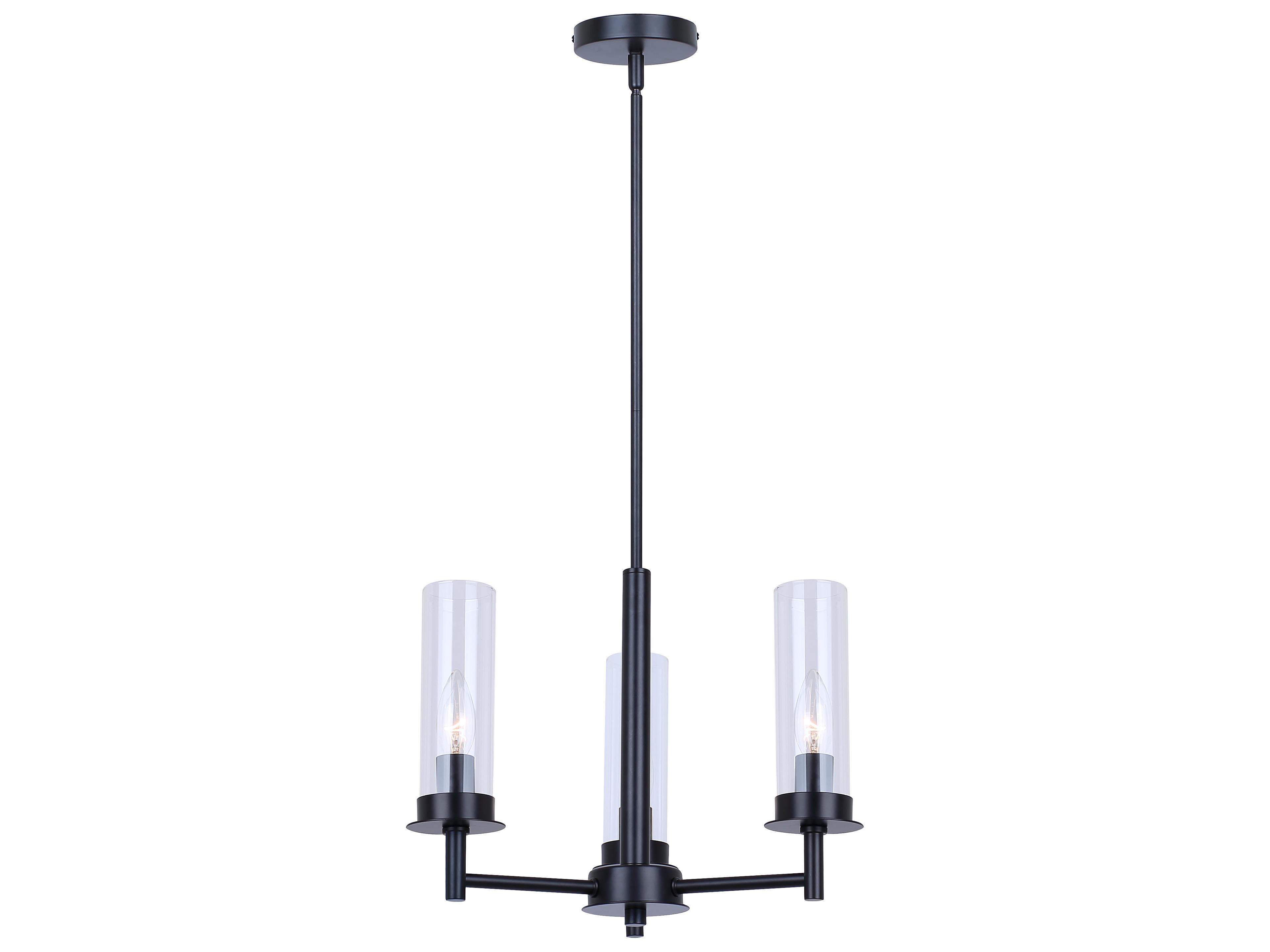 Canarm Benson 3 -light Black Cylinder Chandelier