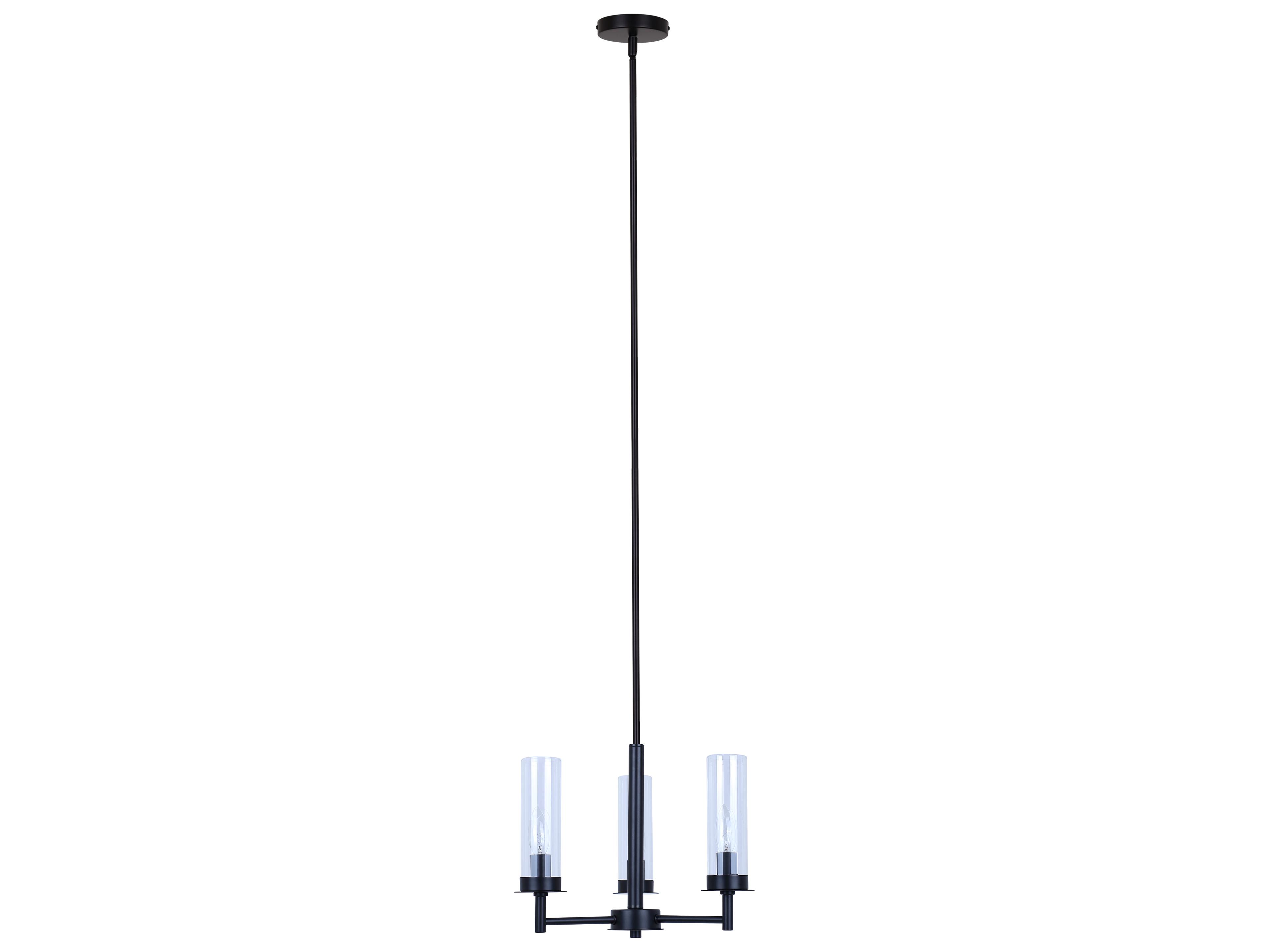Canarm Benson 3 -light Black Cylinder Chandelier