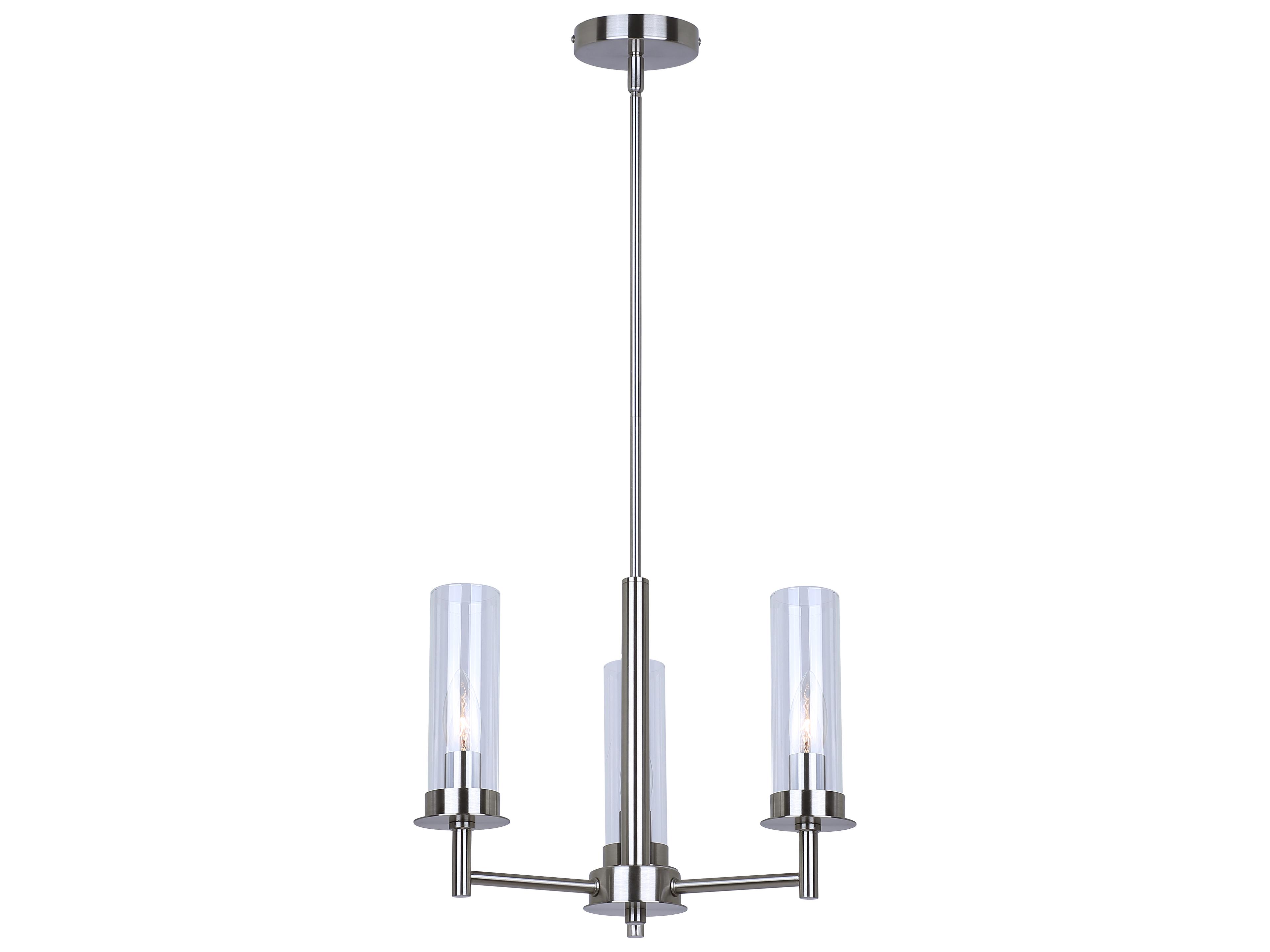 Canarm Benson 3 -light Nickel Cylinder Chandelier