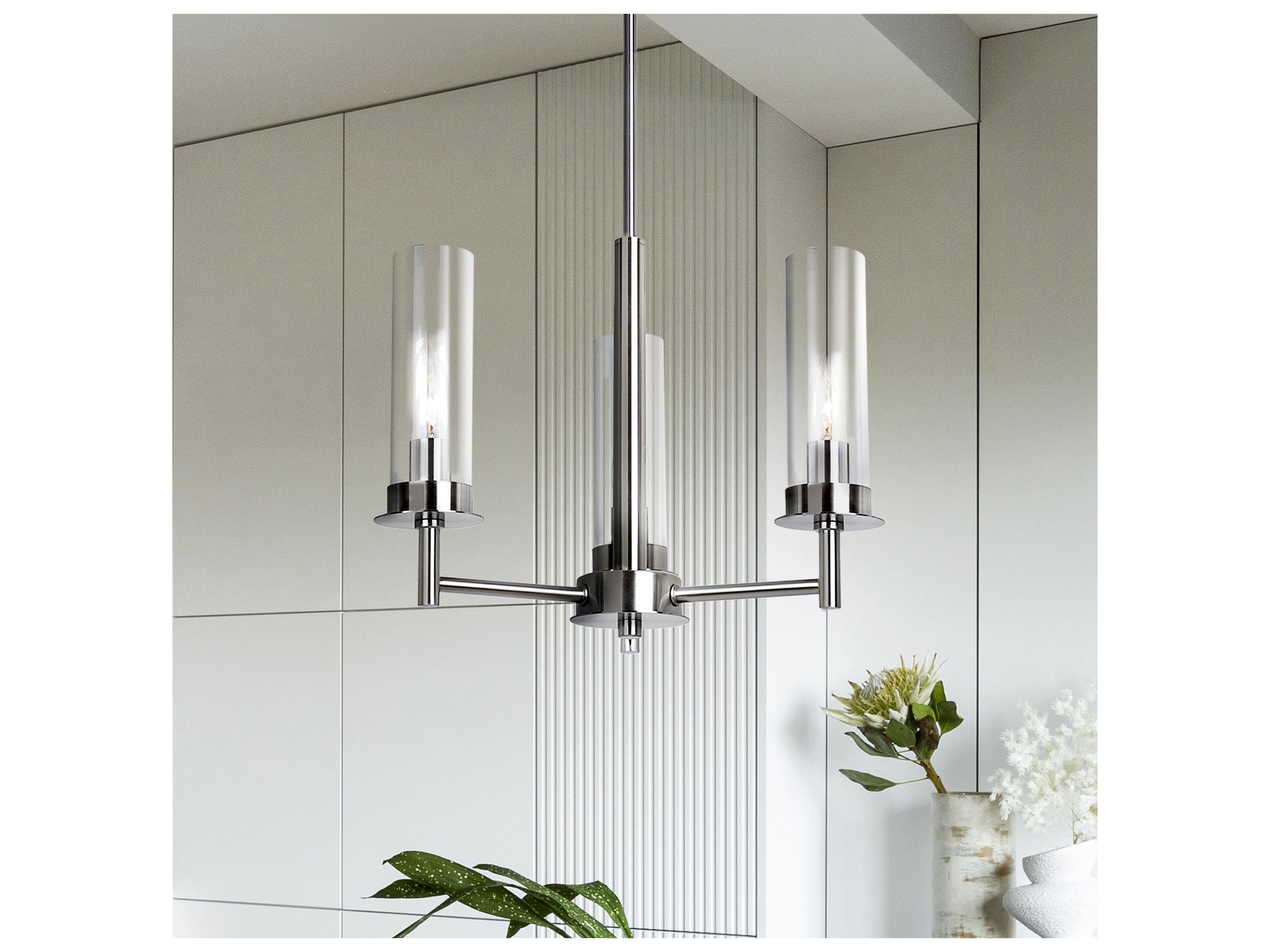Canarm Benson 3 -light Nickel Cylinder Chandelier