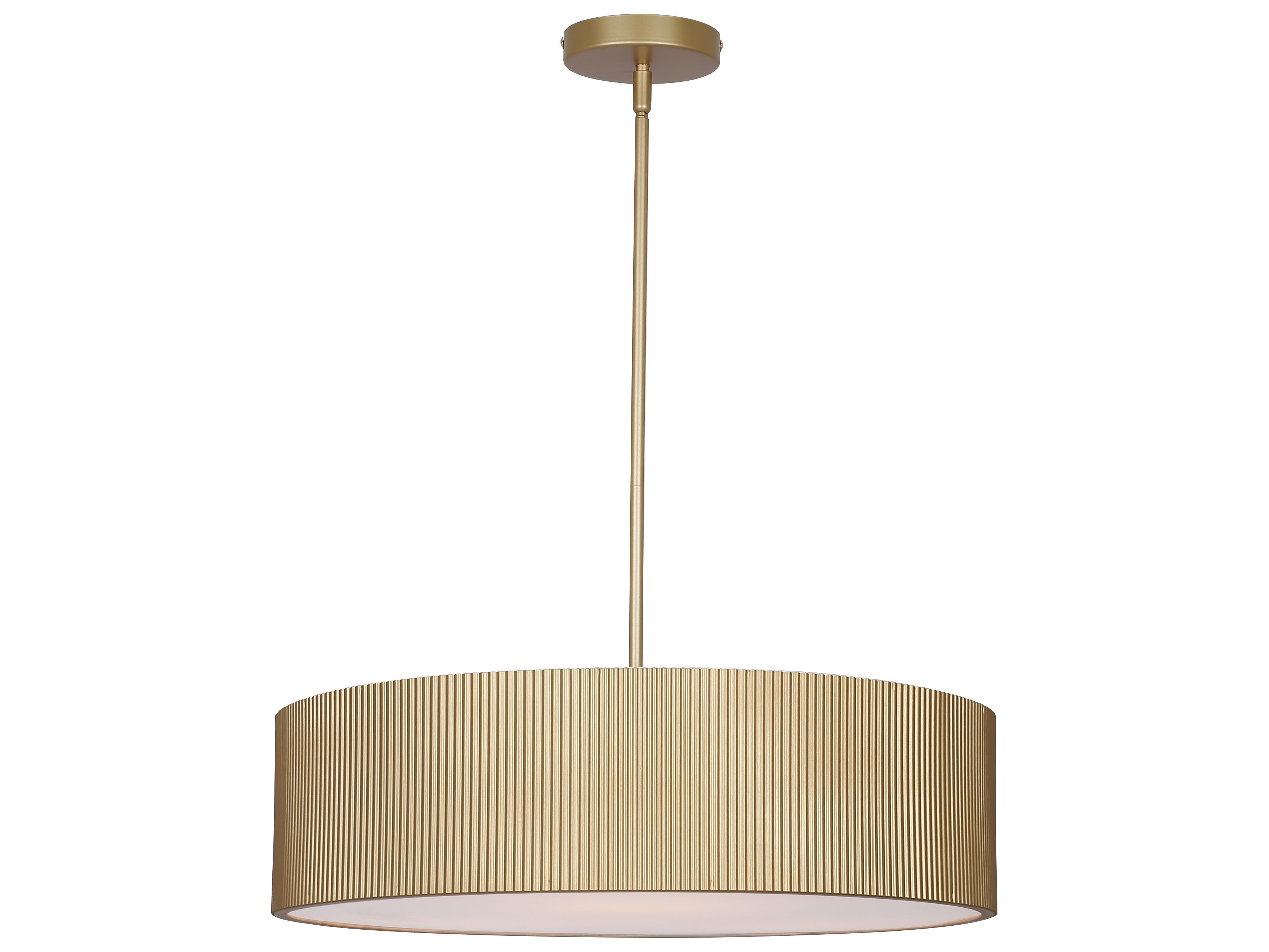 Canarm Scarlett 3 -light Gold Drum Pendant