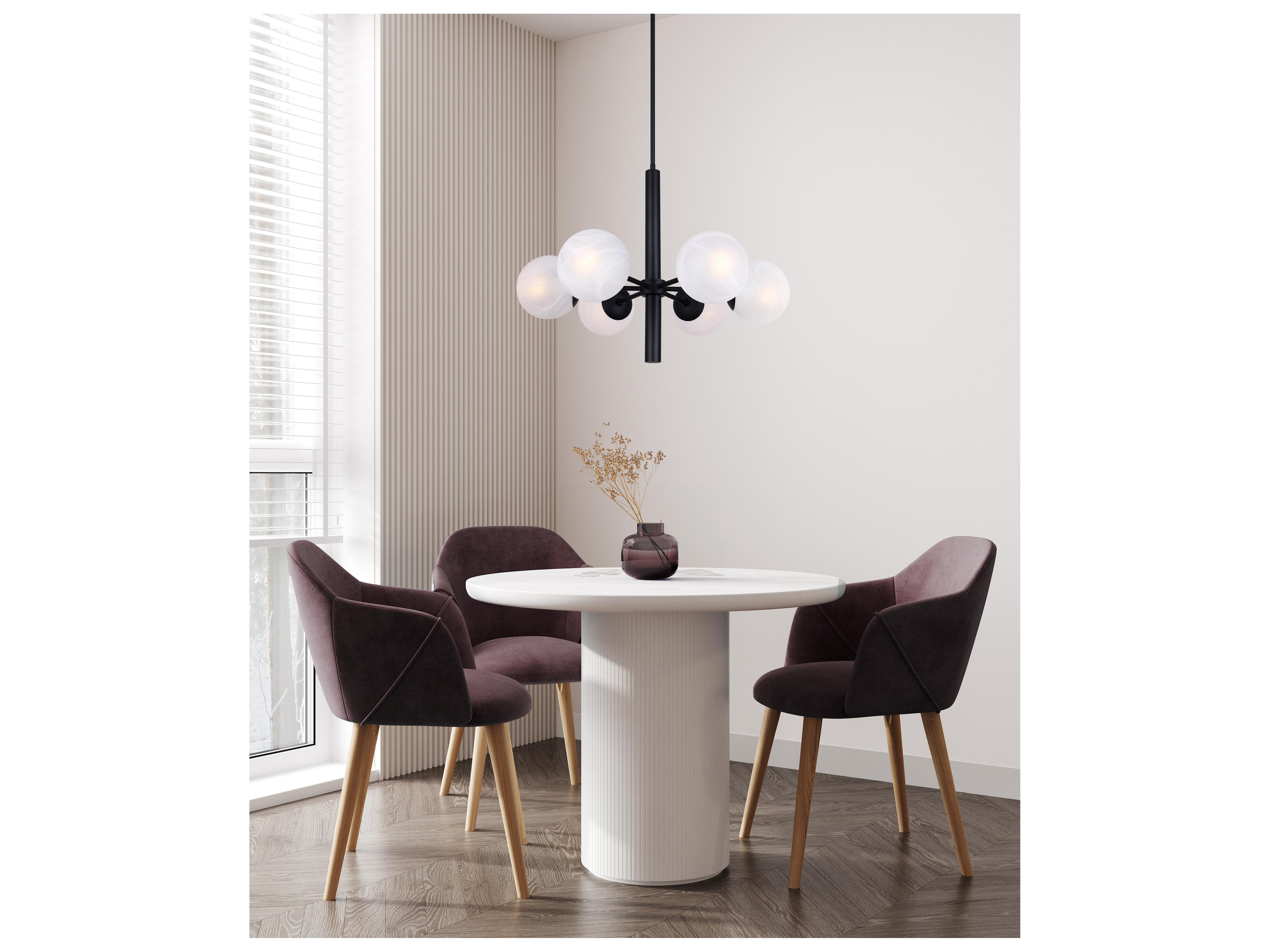 Canarm Mackenna 6 -light Black Globe Chandelier