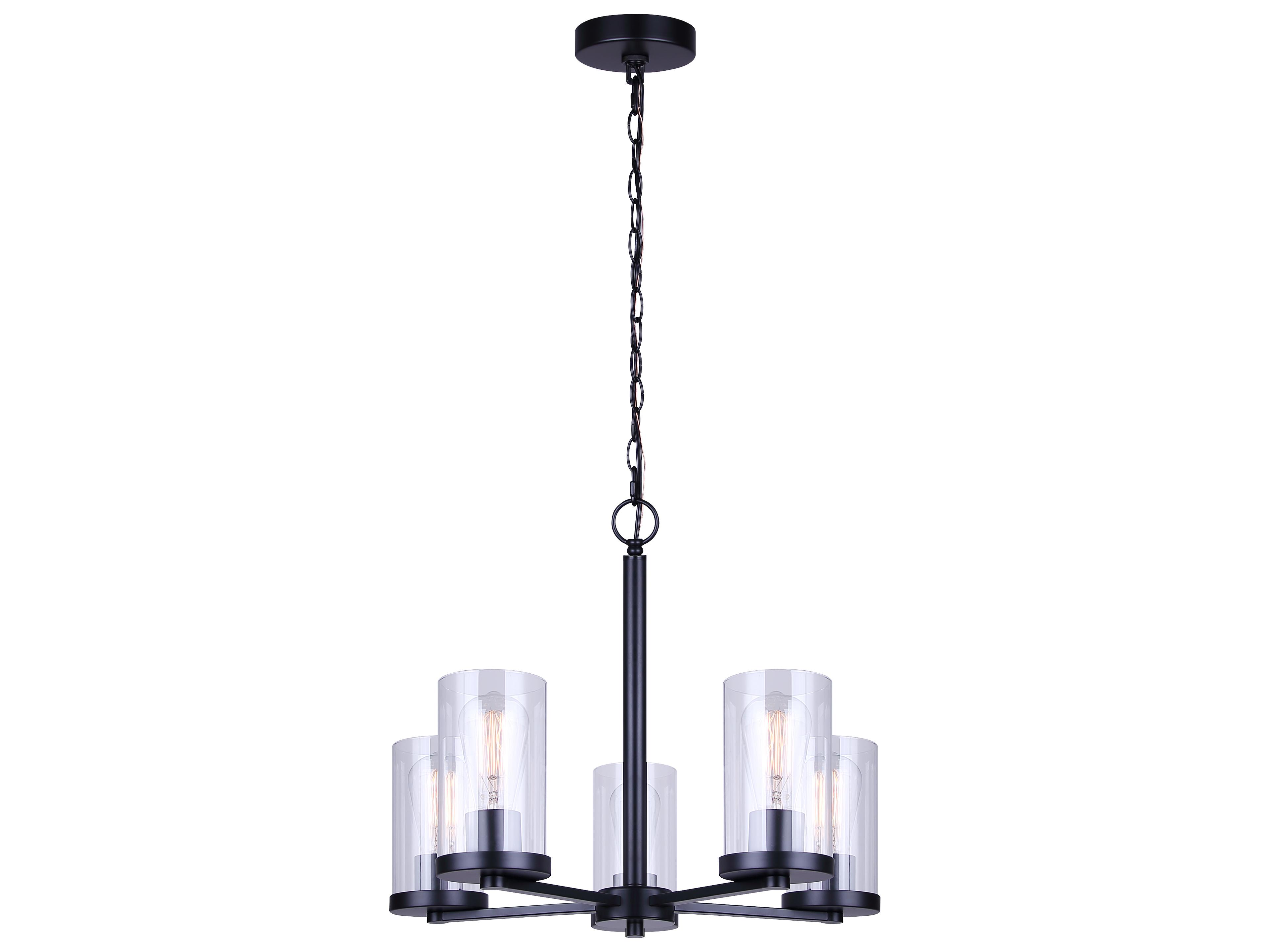 Canarm Britton 5 -light Black Cylinder Chandelier