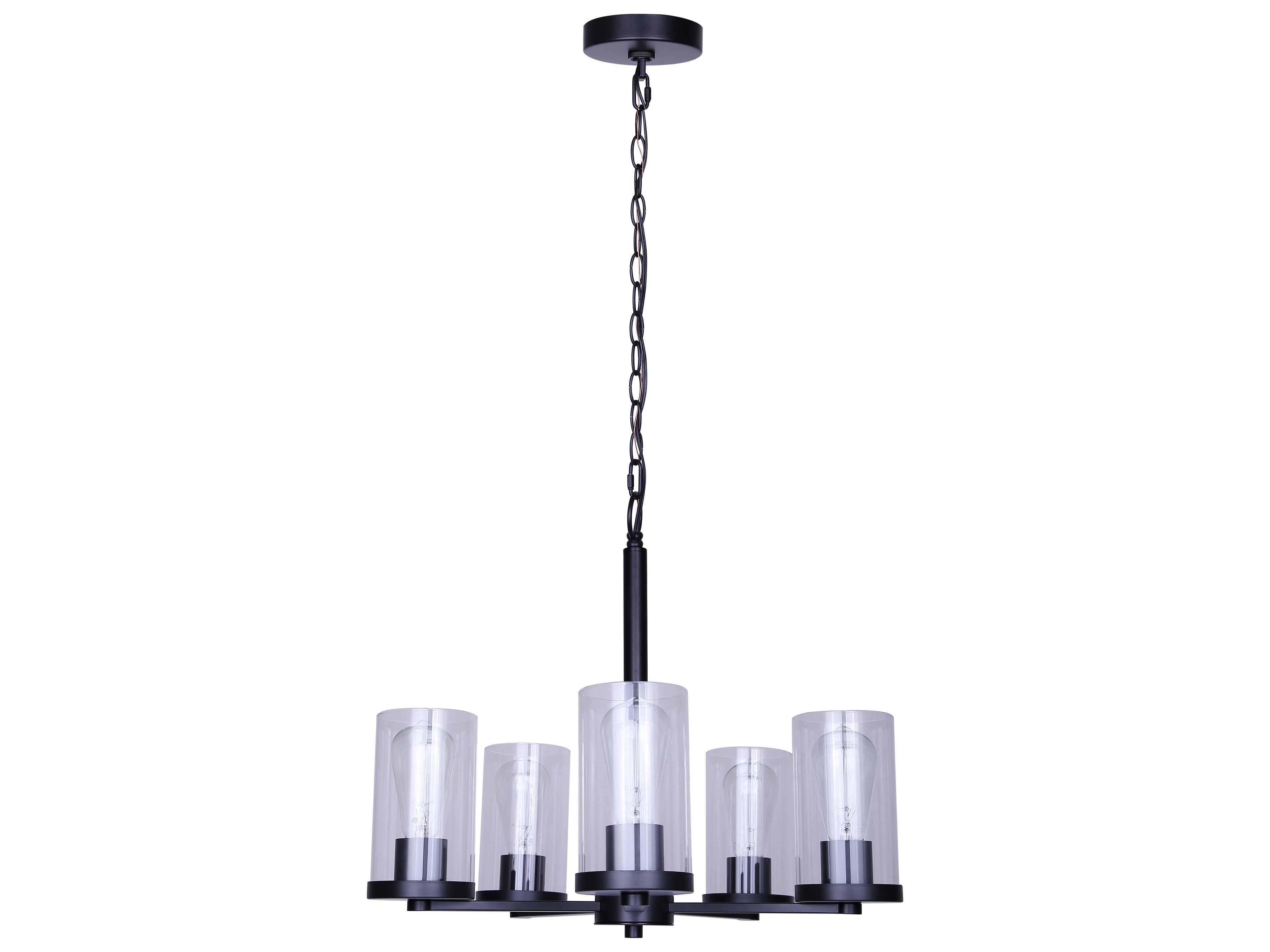 Canarm Britton 5 -light Black Cylinder Chandelier