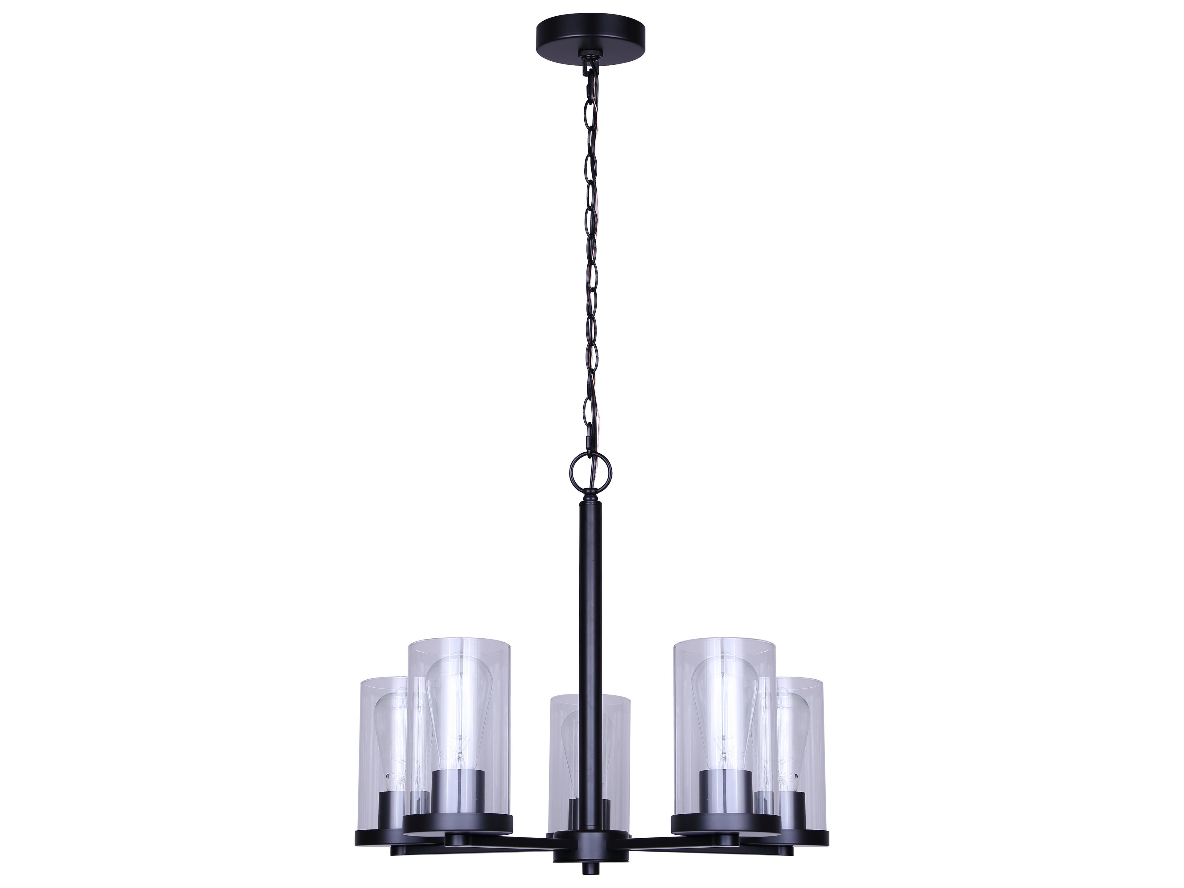 Canarm Britton 5 -light Black Cylinder Chandelier