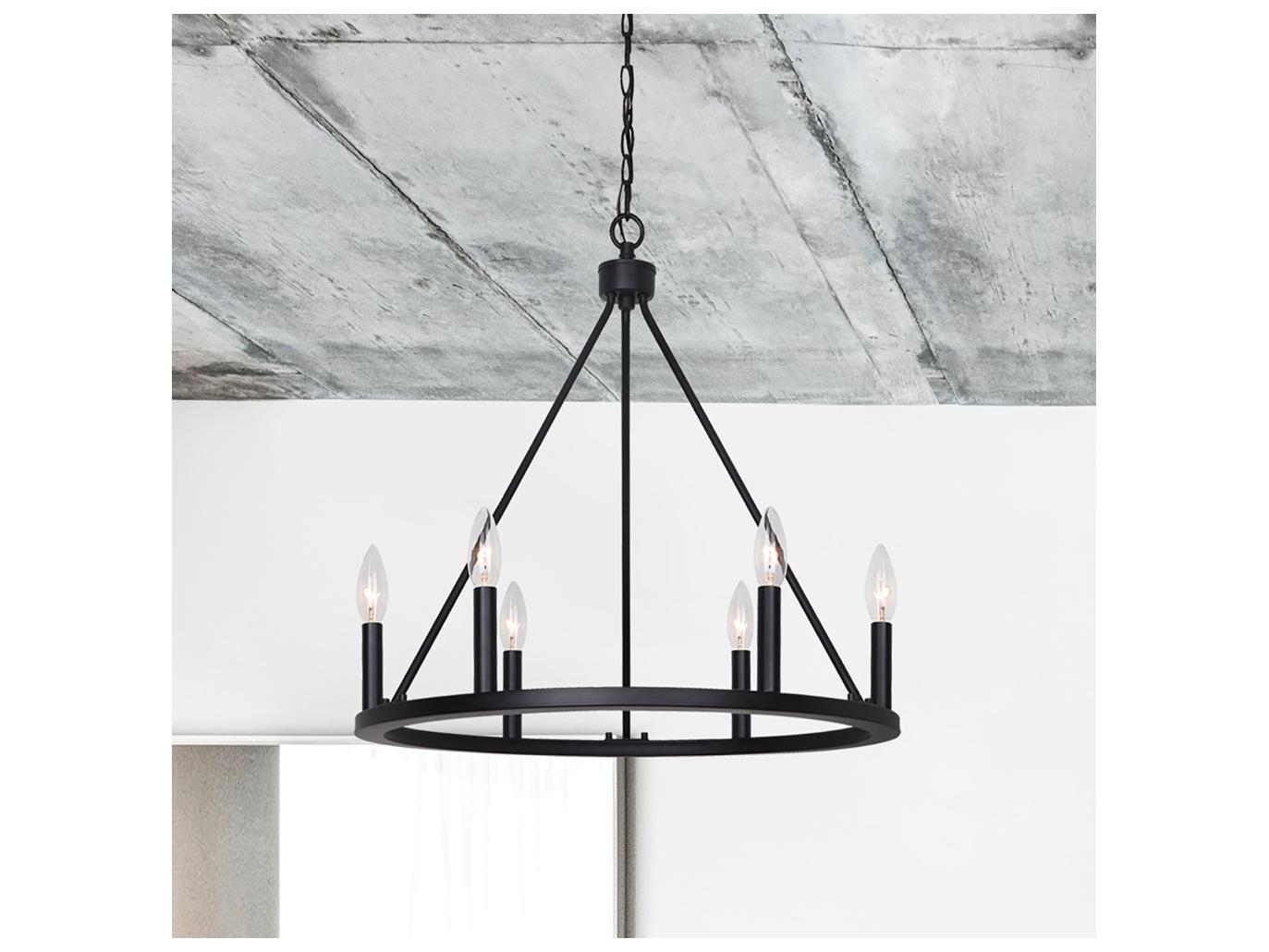 Canarm Mara 6 -light Black Round Chandelier