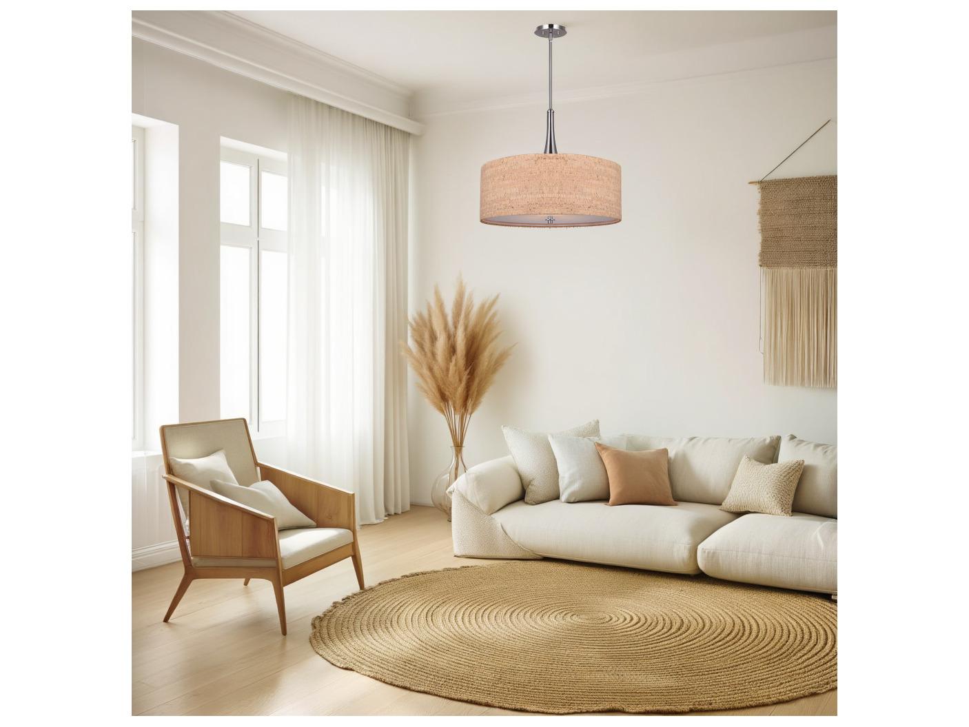 Canarm Eden 3 -light Nickel Drum Pendant