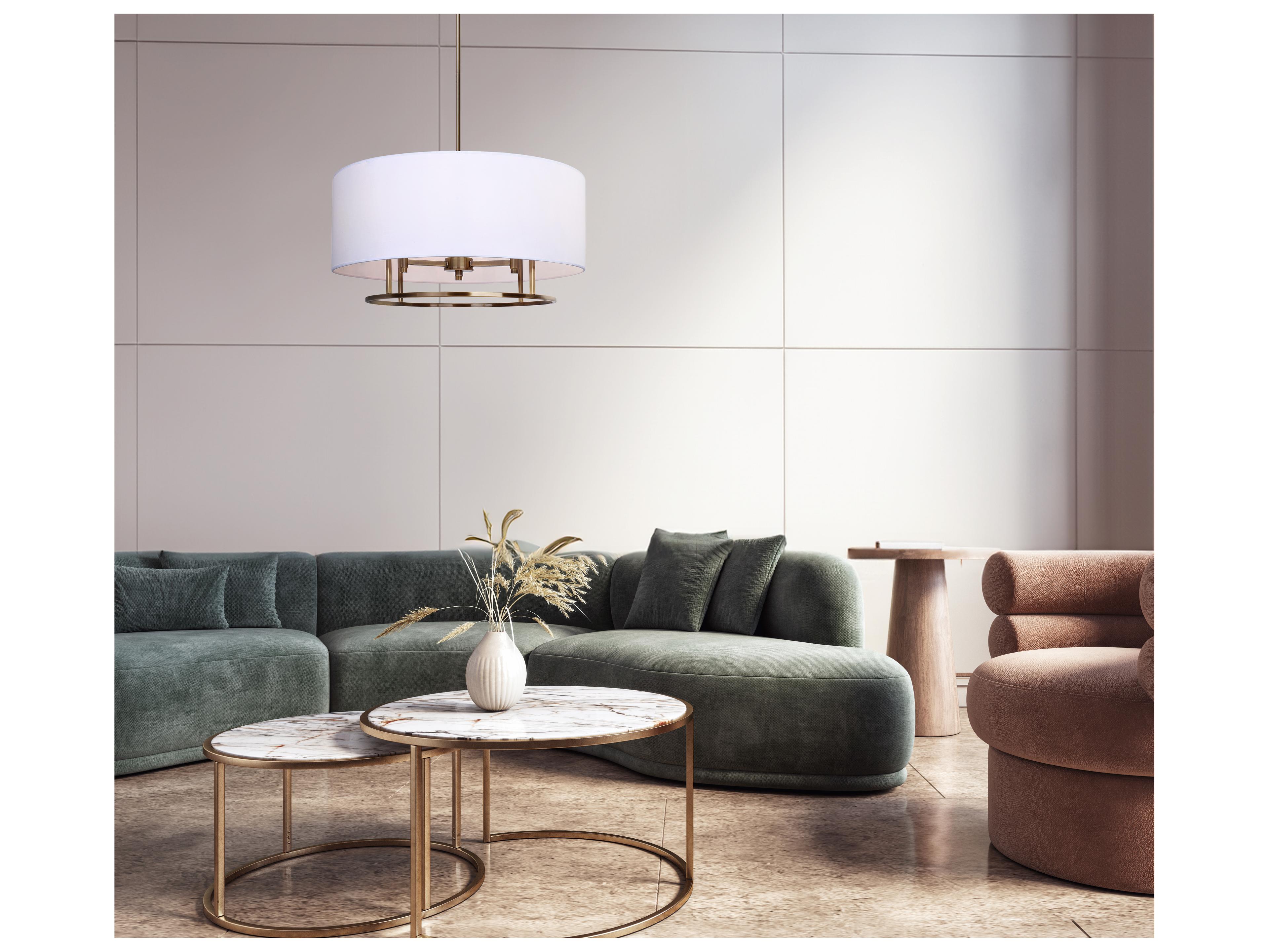 Canarm Bonnie 3 -light Gold Drum Pendant