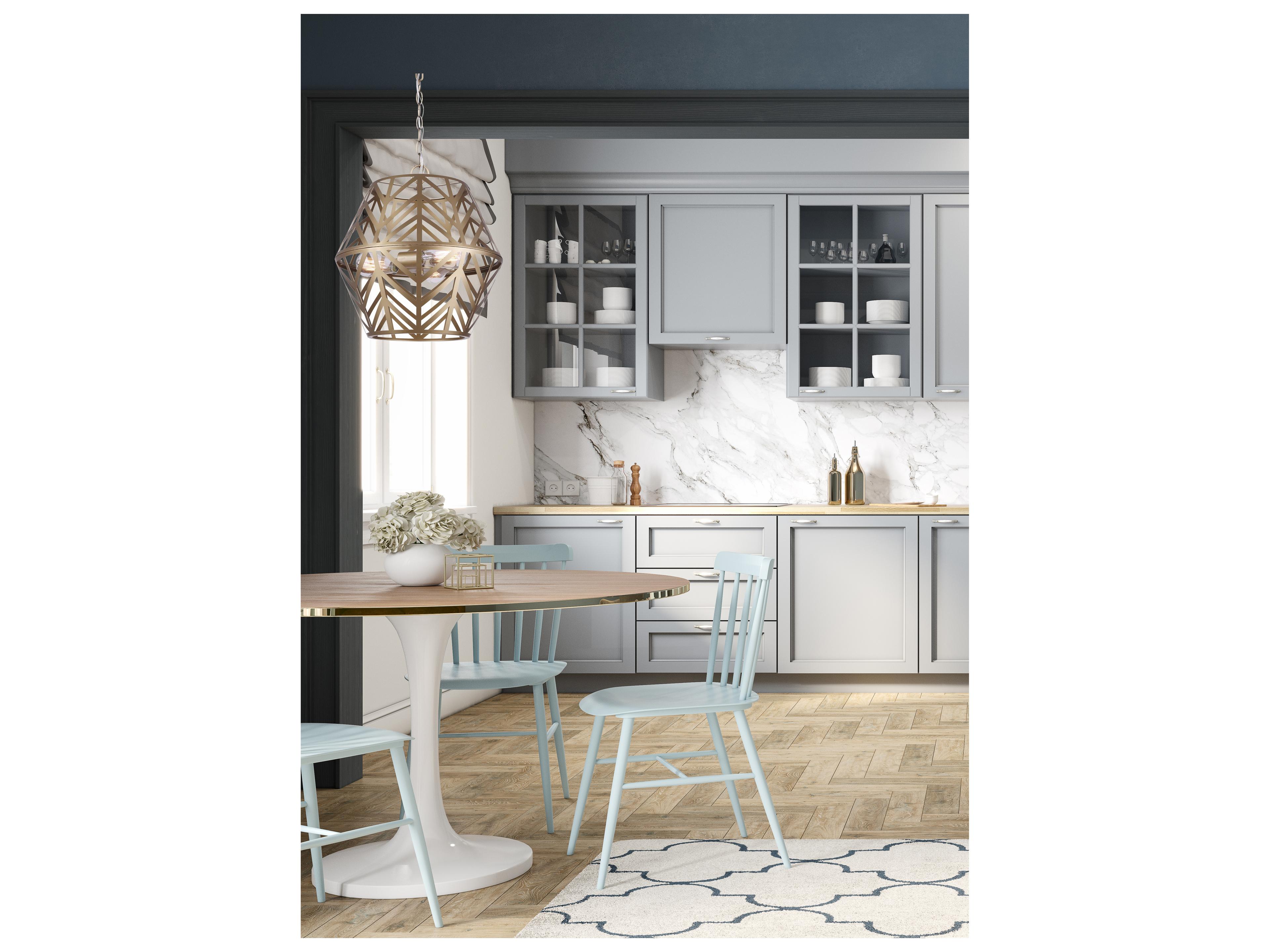 Canarm Maud 3 -light Gold Geometric Chandelier