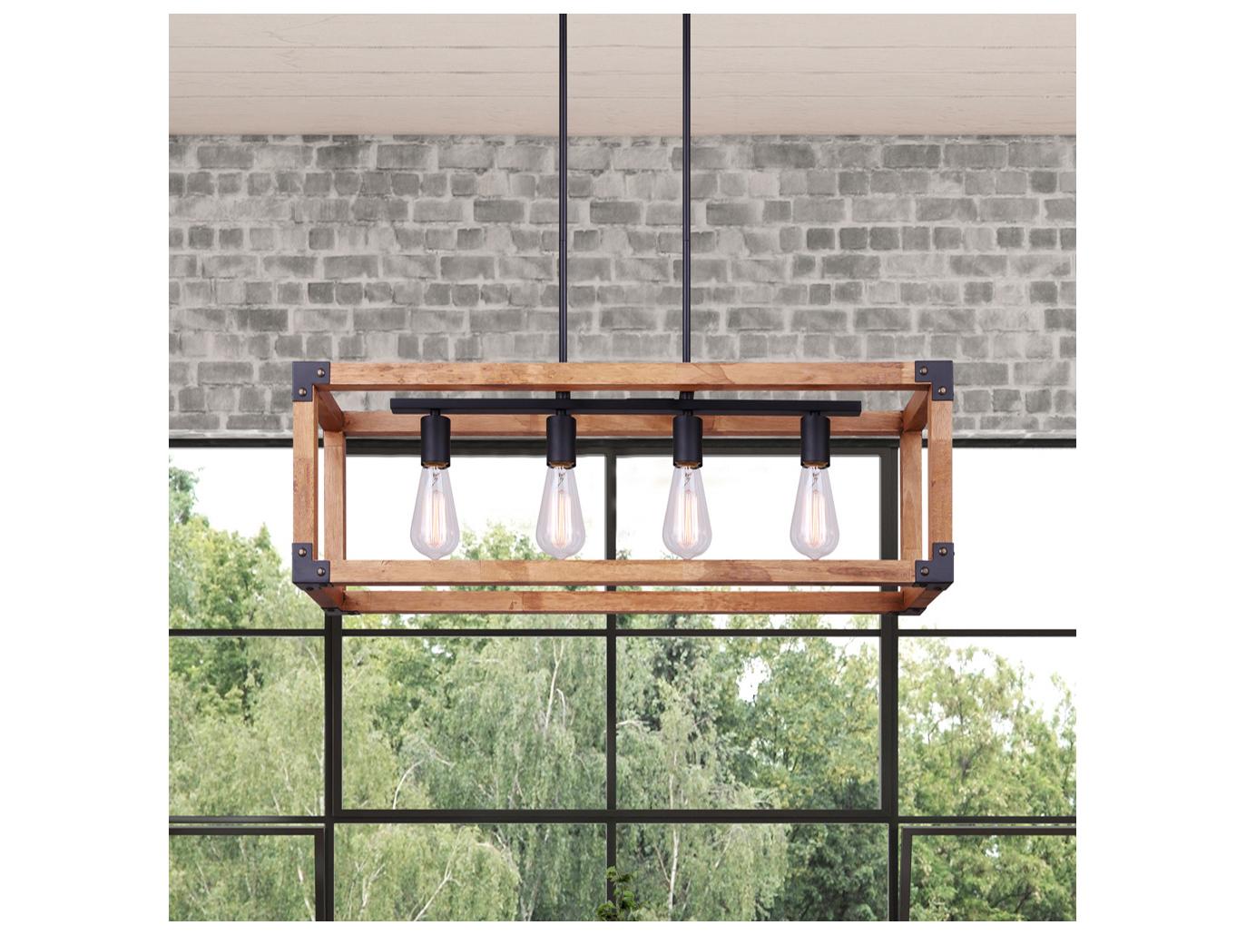 Canarm Moss 4 -light Black Linear Chandelier