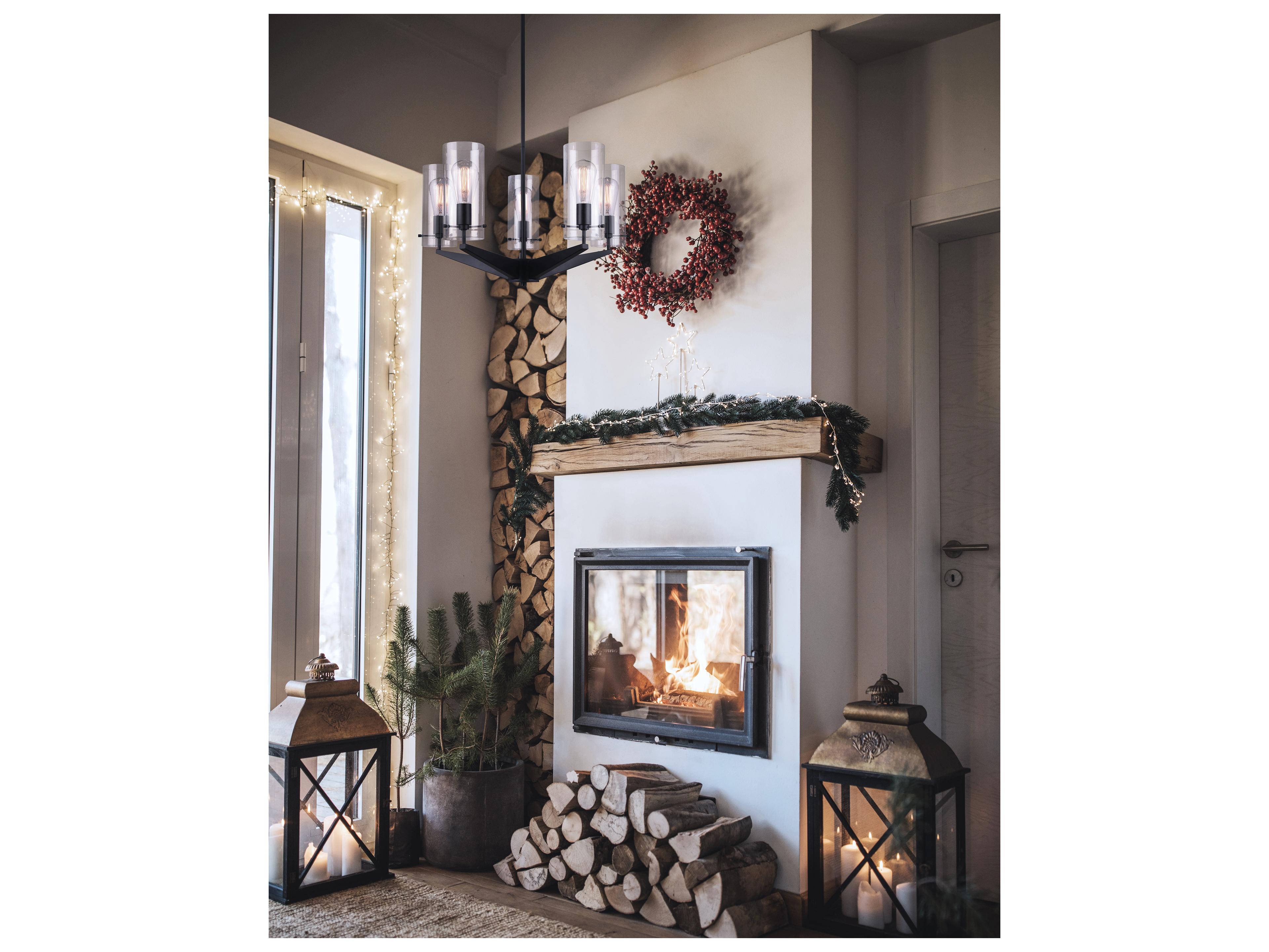 Canarm Joni 5 -light Black Cylinder Chandelier