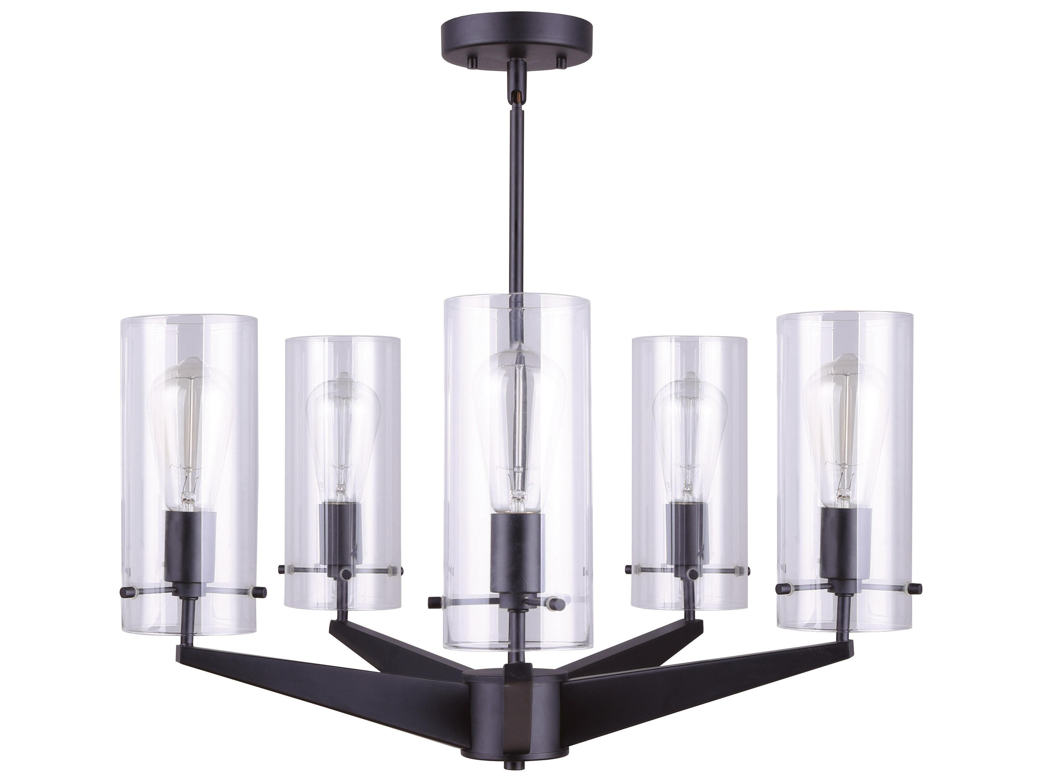 Canarm Joni 5 -light Black Cylinder Chandelier