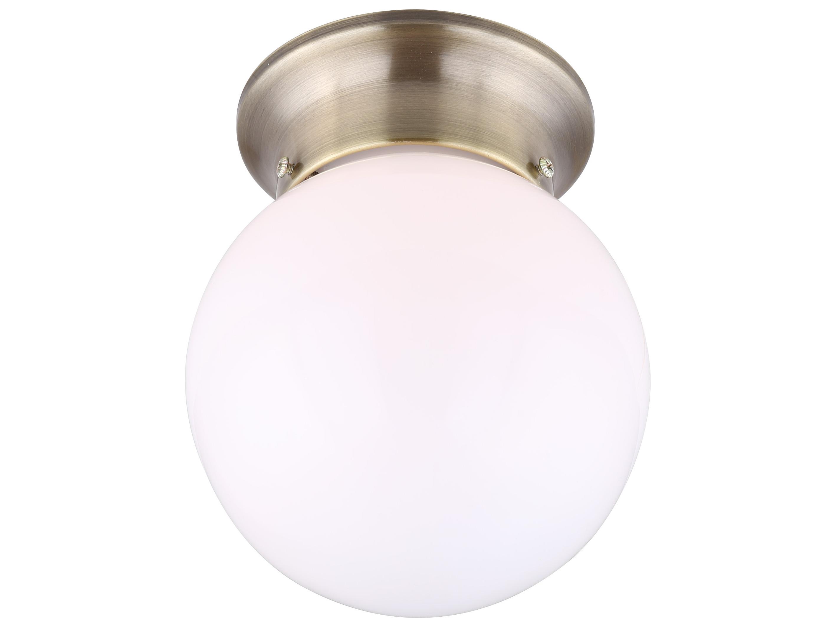 Canarm Icl9 Ab Brass Globe Flush Mount