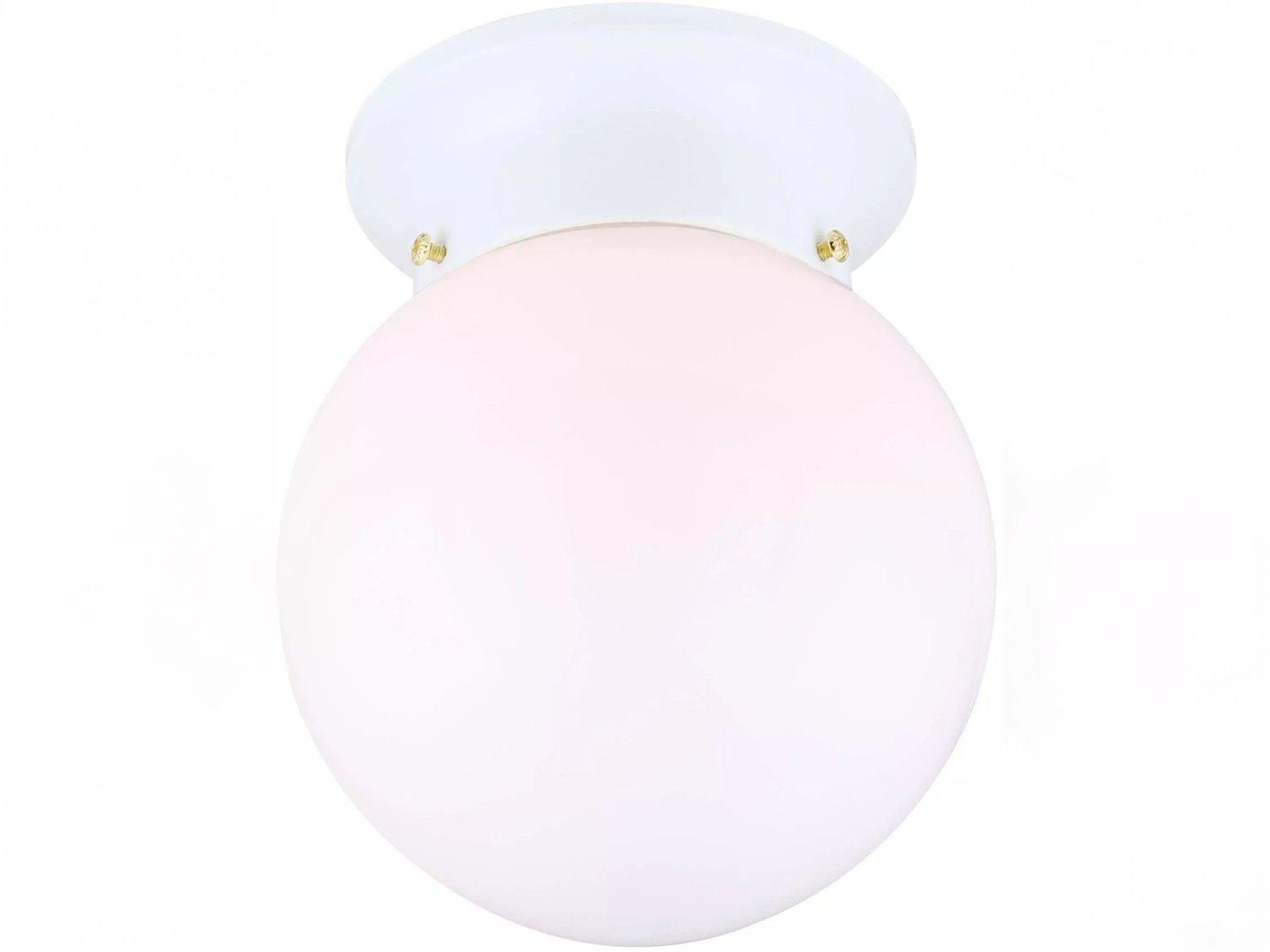 Canarm Icl9 Wh White Globe Flush Mount