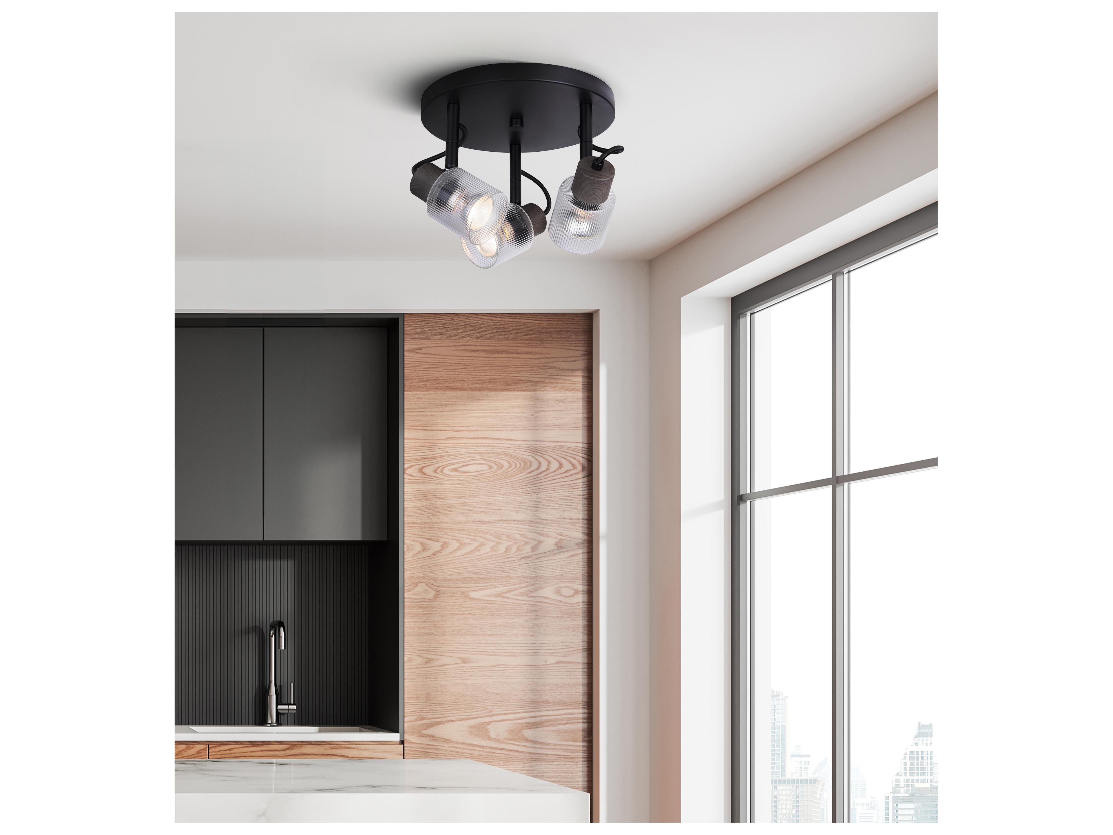 Canarm Owen 3 -light Black Cylinder Spot Light