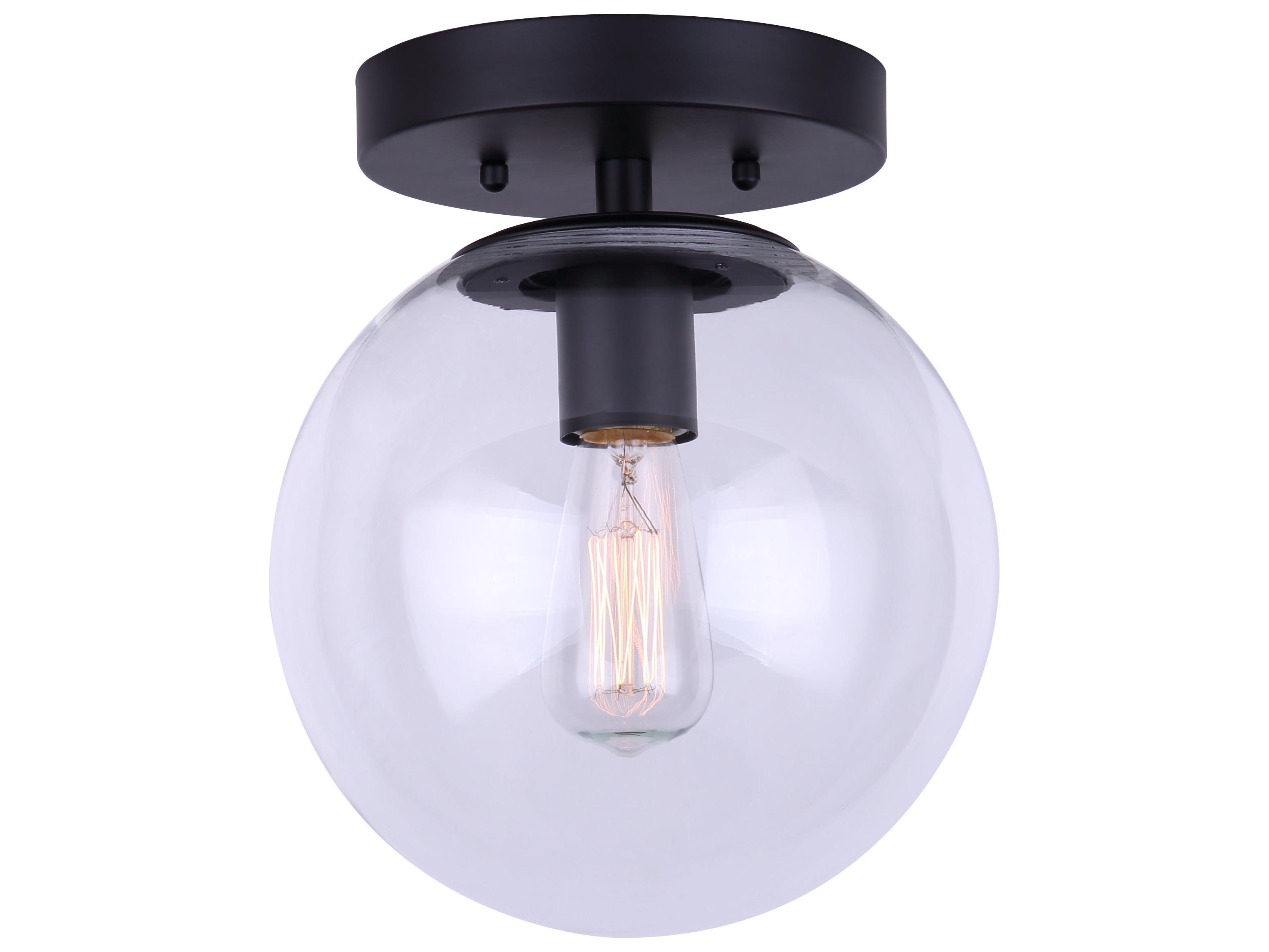Canarm Camilo 1 -light Black Globe Flush Mount