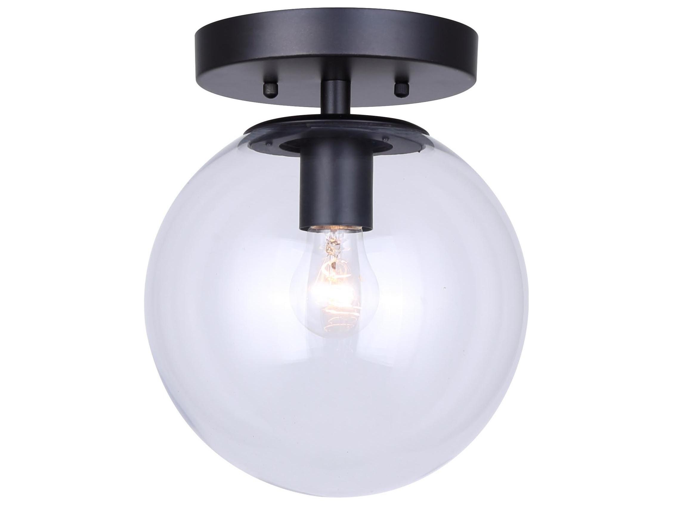 Canarm Camilo 1 -light Black Globe Flush Mount
