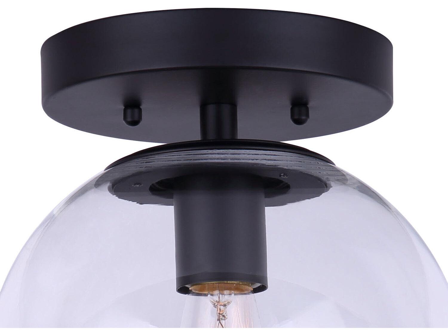 Canarm Camilo 1 -light Black Globe Flush Mount