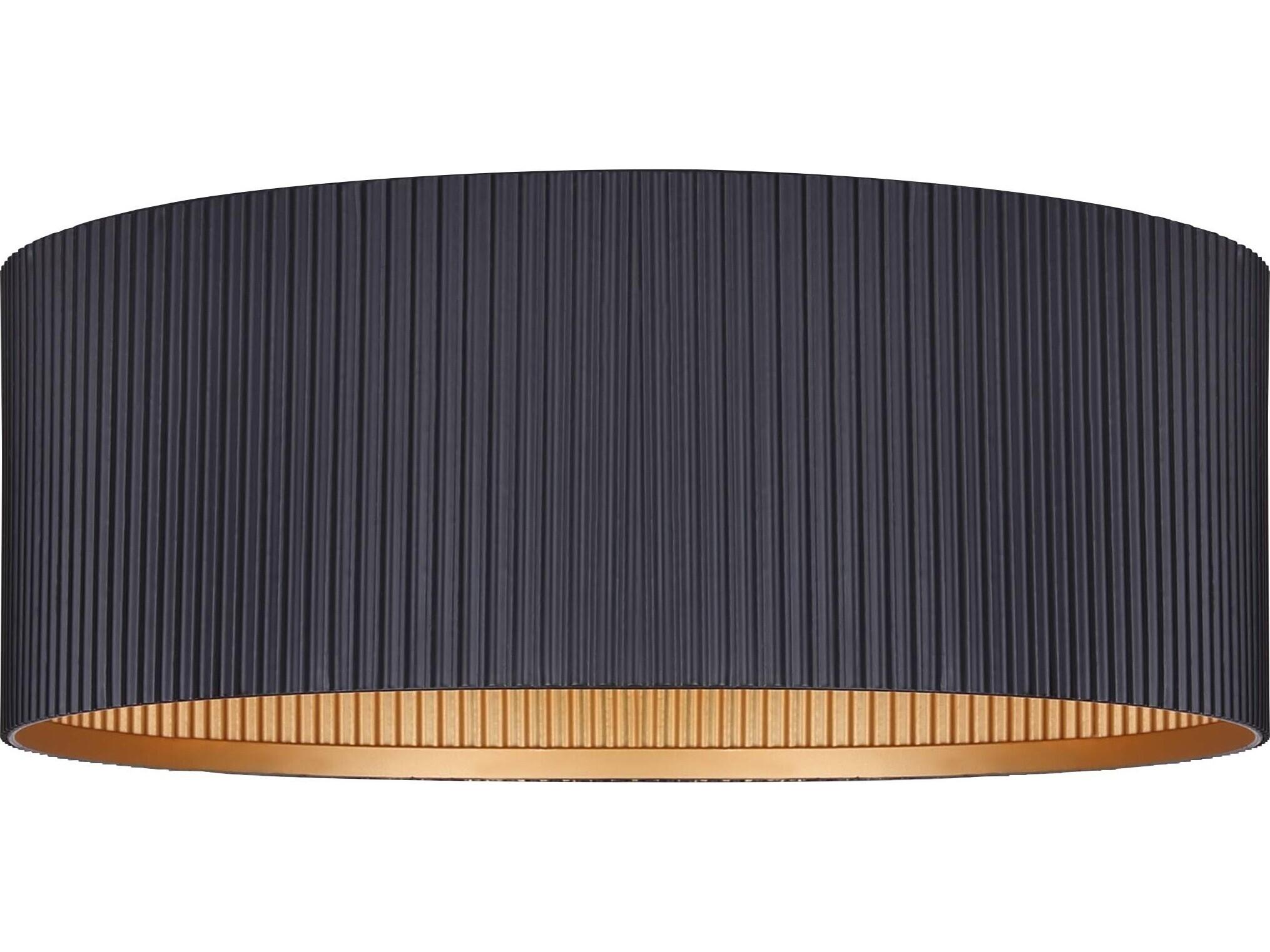 Canarm Rexton 2 -light Black Drum Flush Mount