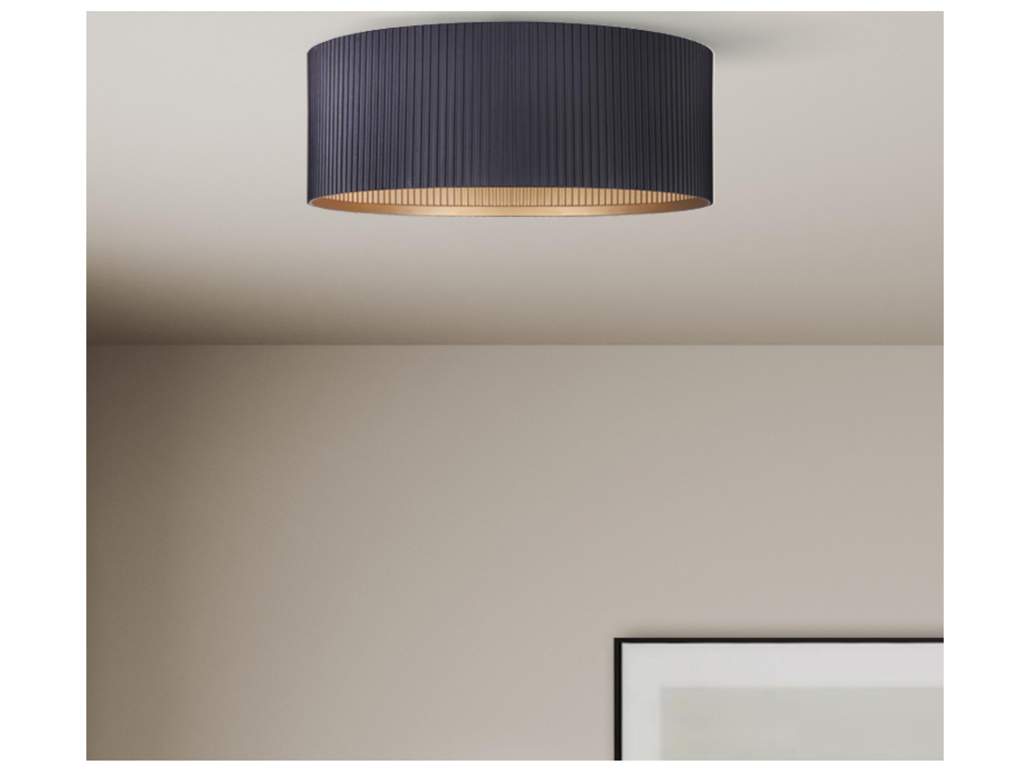 Canarm Rexton 2 -light Black Drum Flush Mount