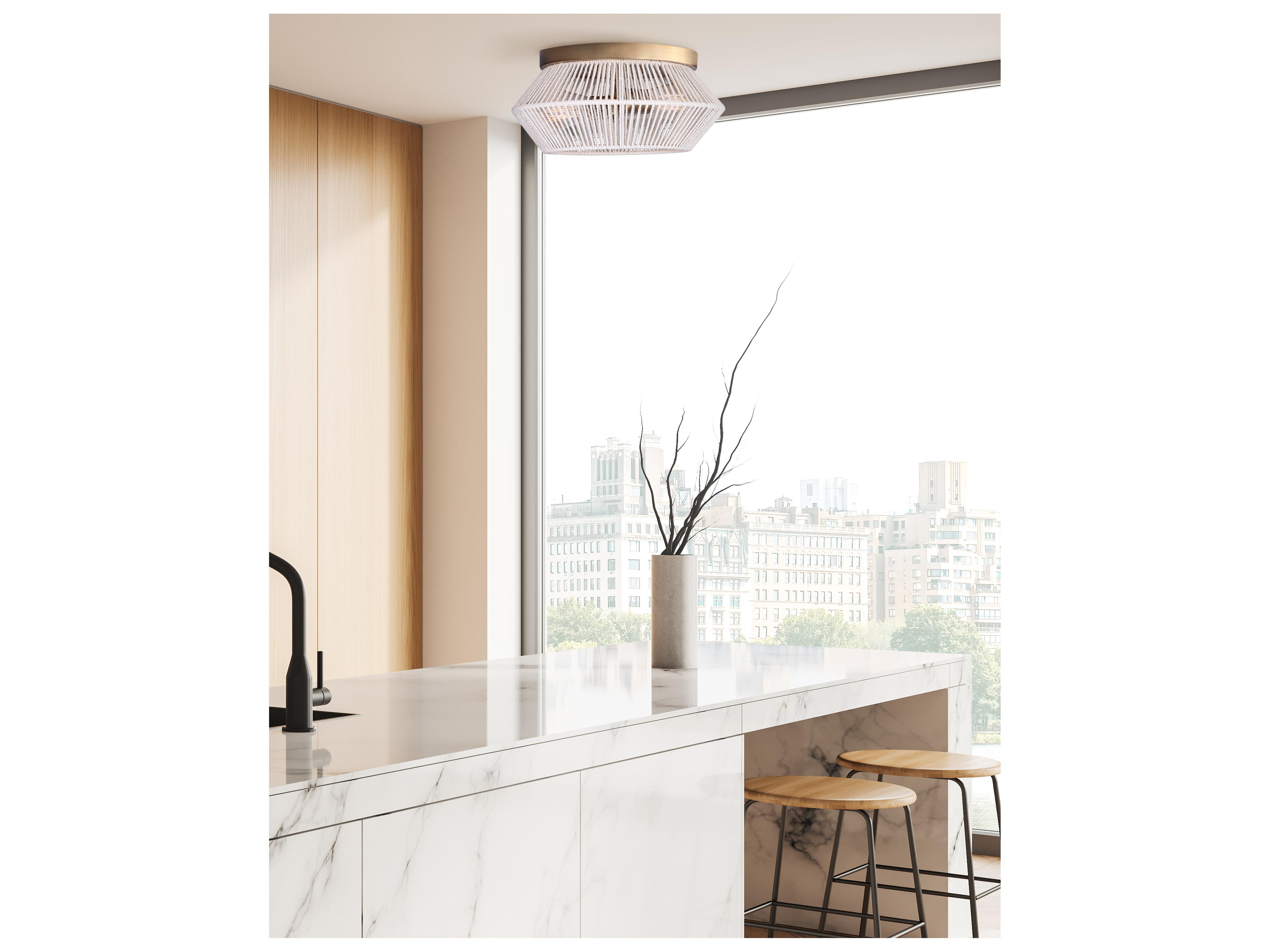 Canarm Willow 2 -light Gold Geometric Flush Mount