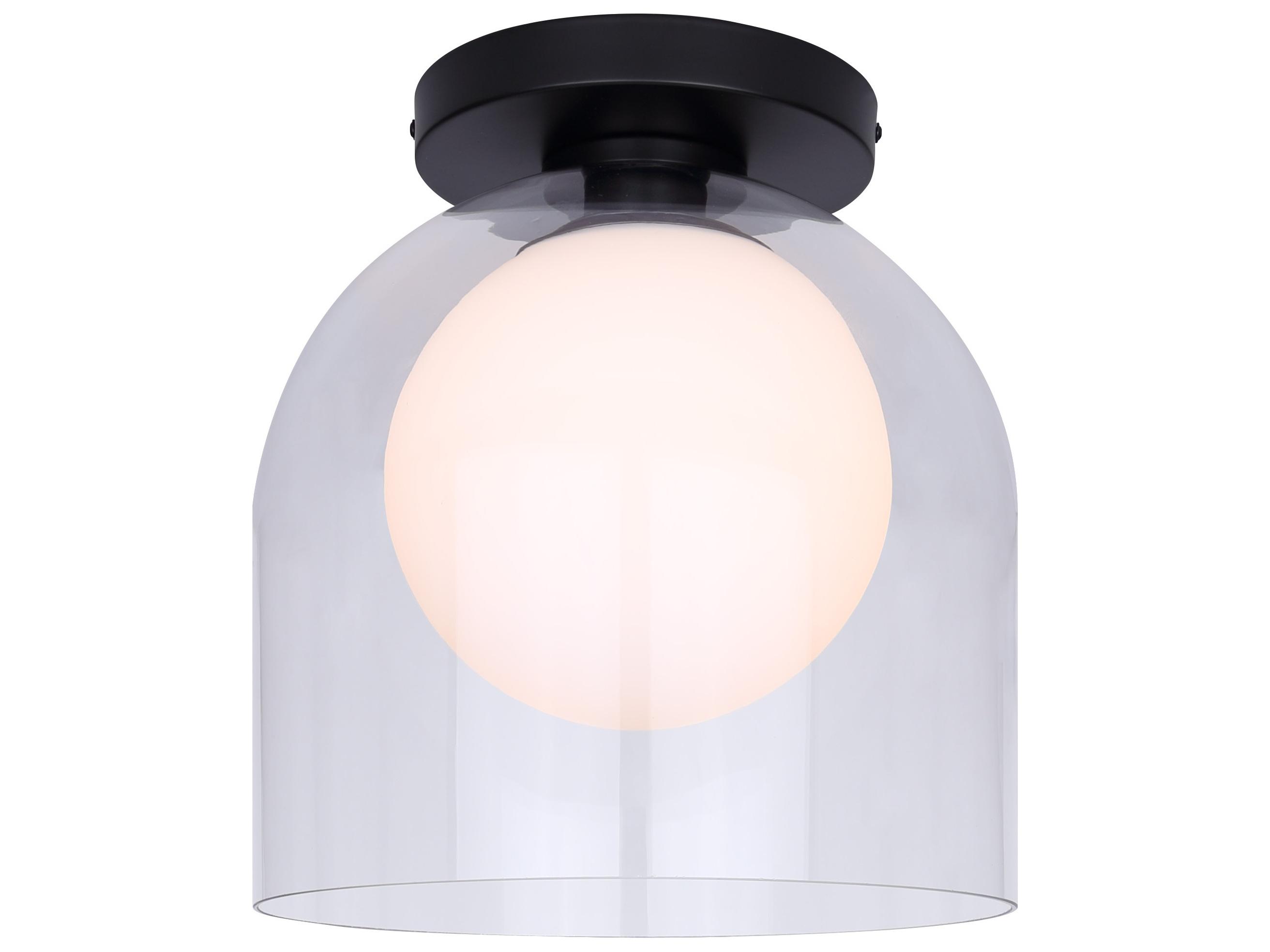 Canarm Pelia 1 -light Black Dome Globe Flush Mount
