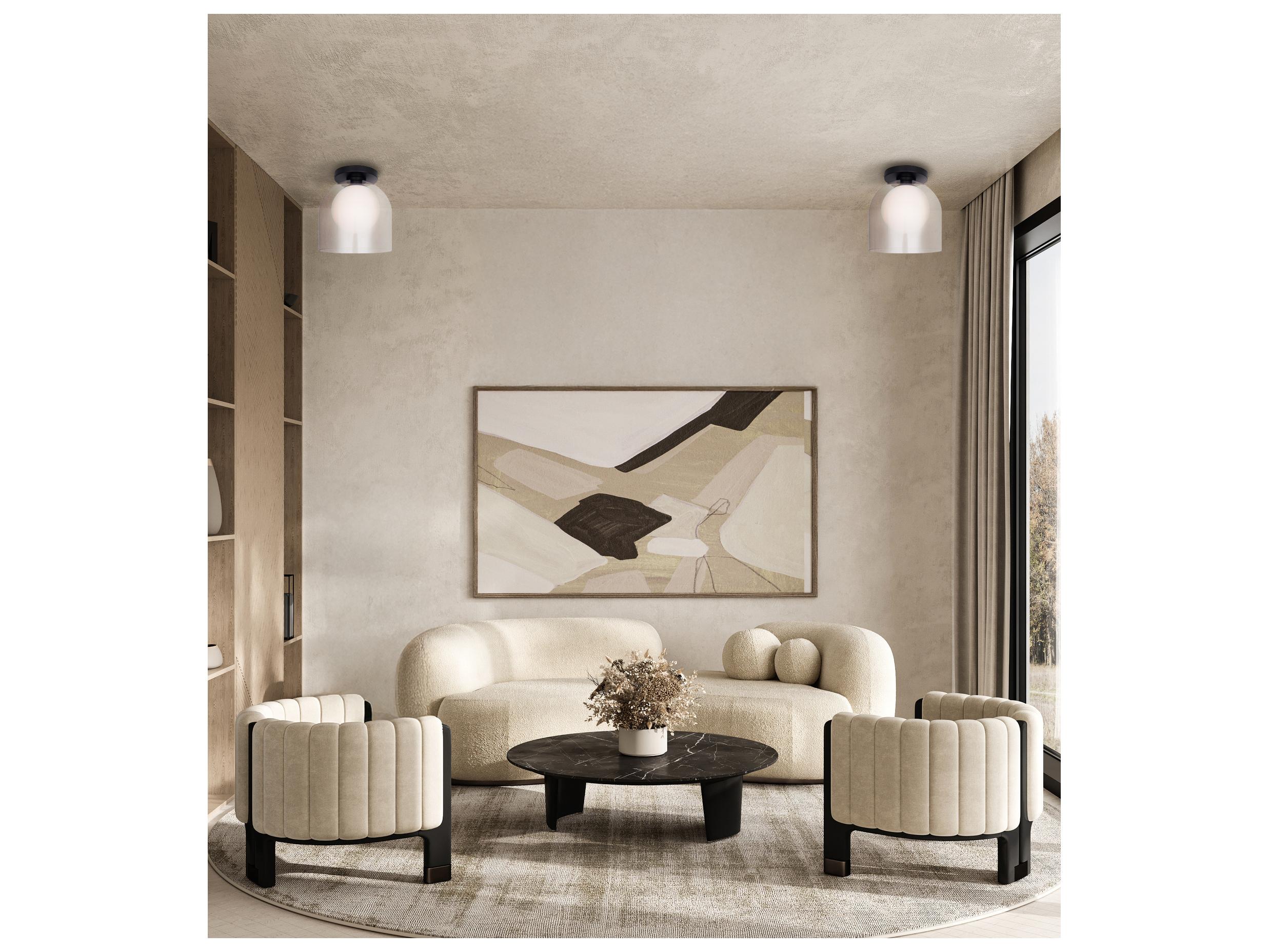 Canarm Pelia 1 -light Black Dome Globe Flush Mount