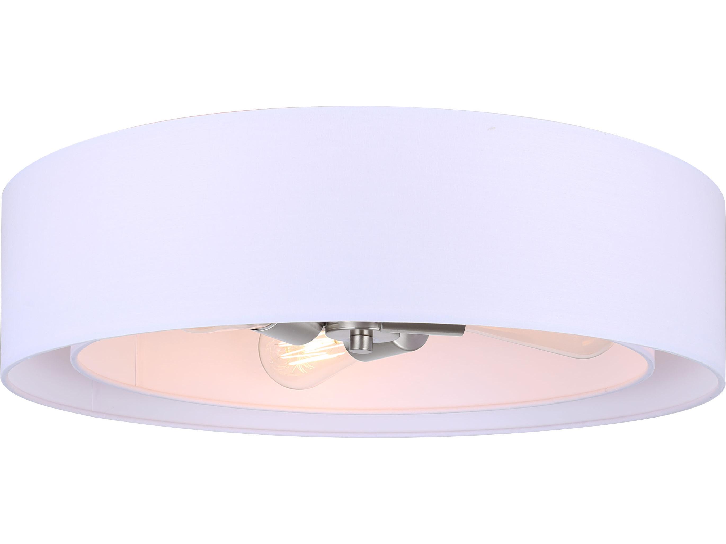 Canarm Landra 3 -light Nickel Drum Flush Mount