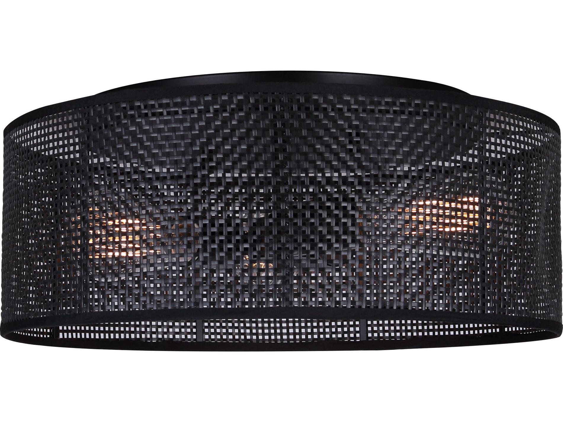 Canarm Bellamy 3 -light Black Drum Flush Mount