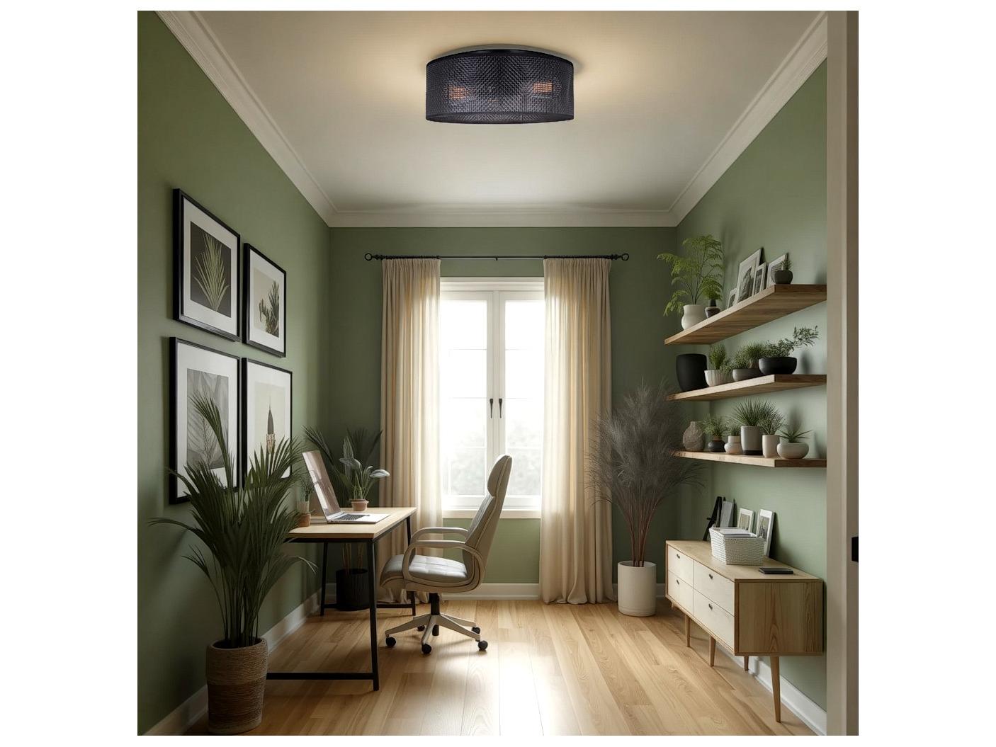 Canarm Bellamy 3 -light Black Drum Flush Mount