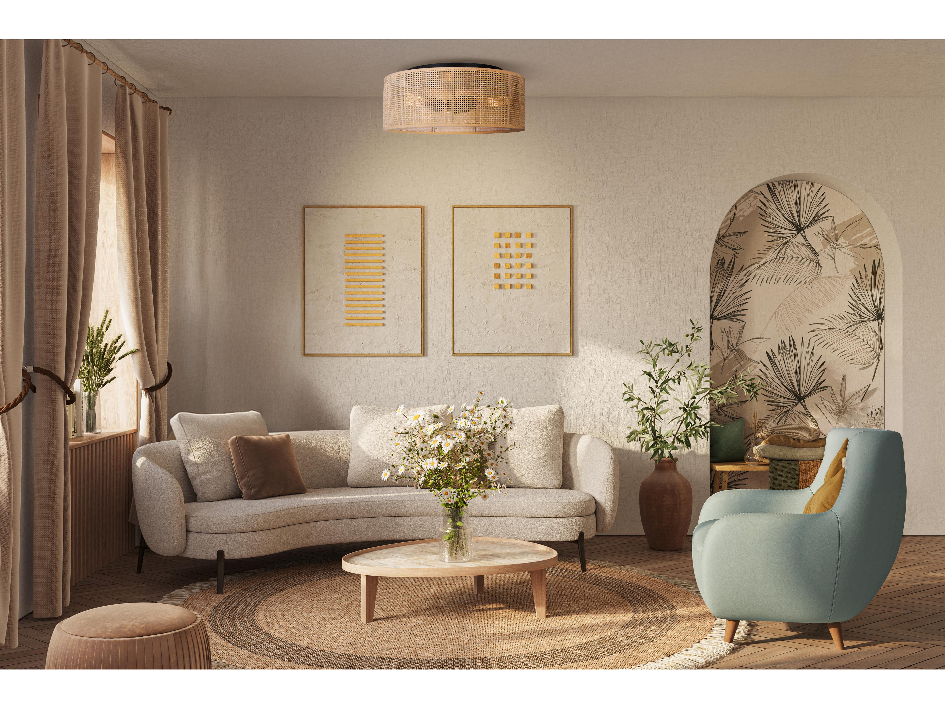 Canarm Bellamy 3 -light Black Drum Flush Mount