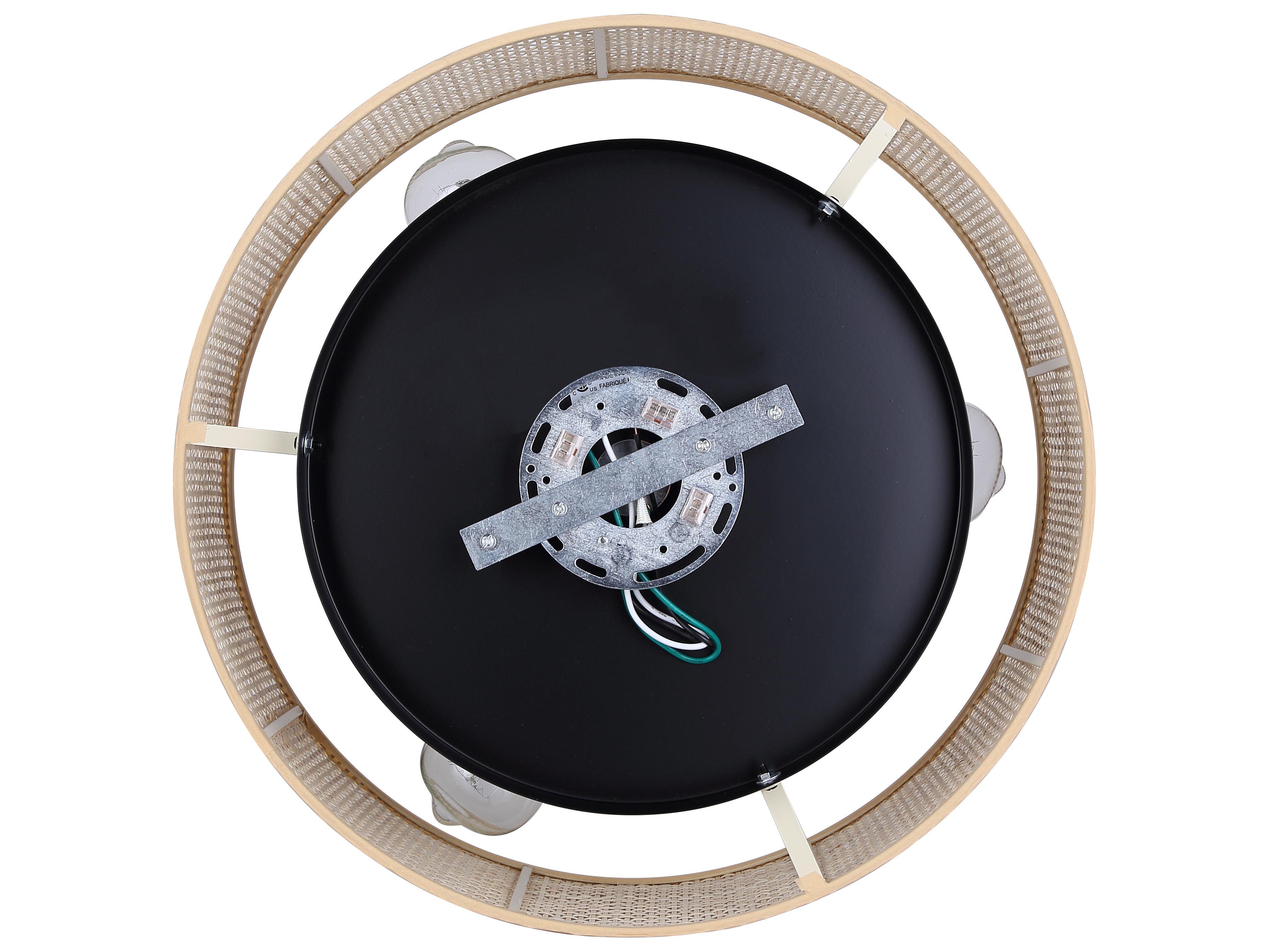 Canarm Bellamy 3 -light Black Drum Flush Mount