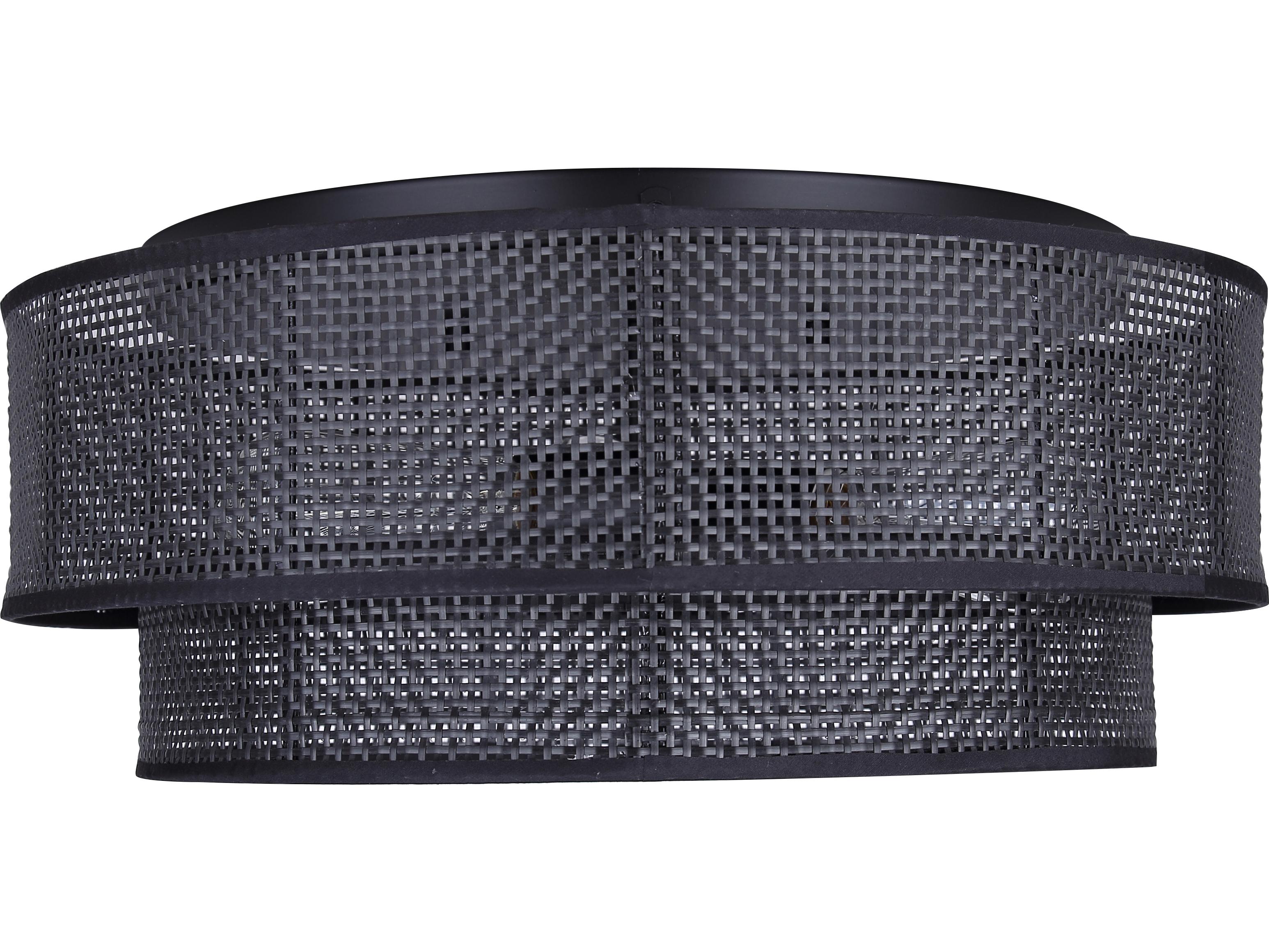 Canarm Bellamy 3 -light Black Drum Tiered Flush Mount