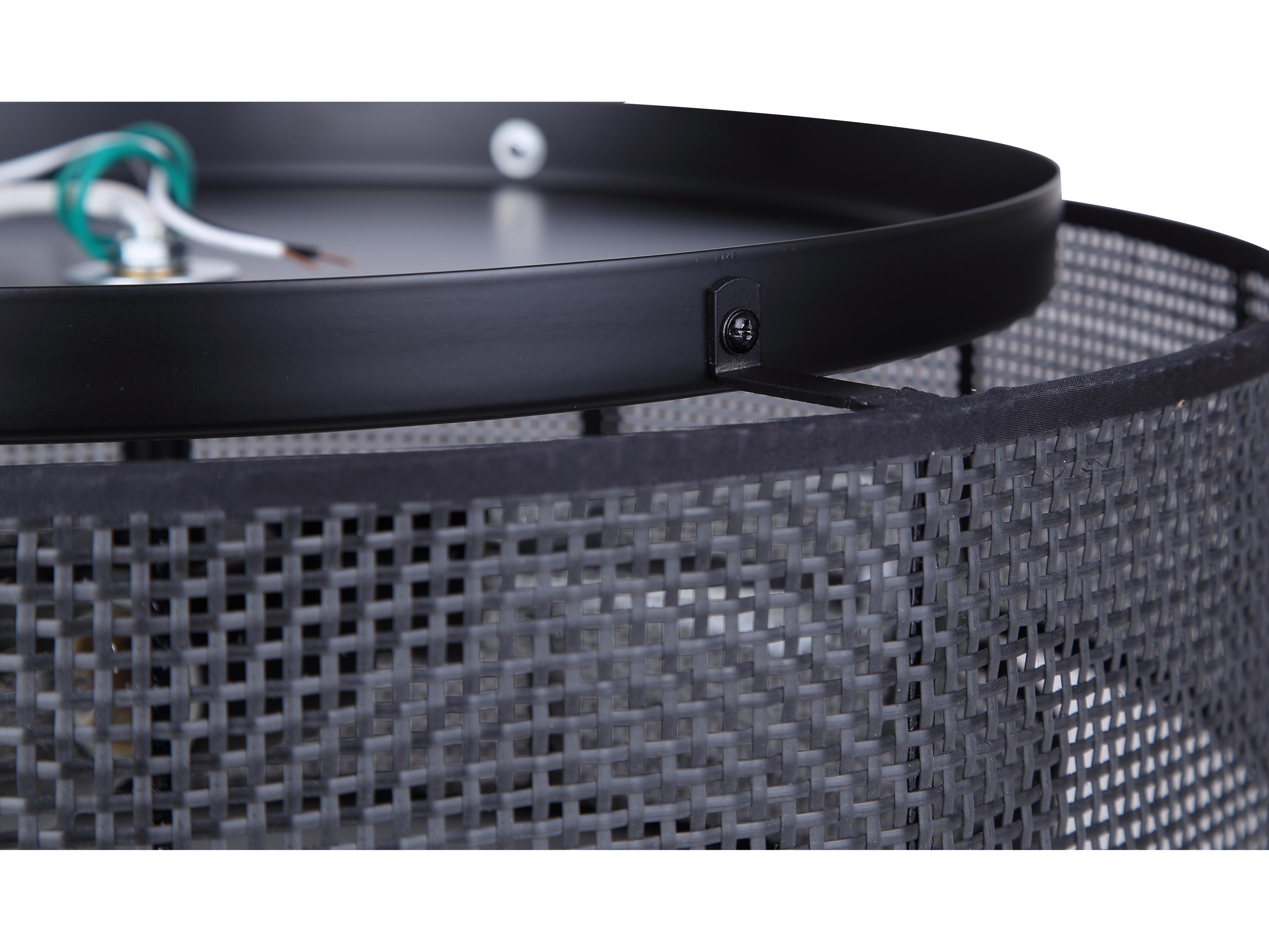 Canarm Bellamy 3 -light Black Drum Tiered Flush Mount