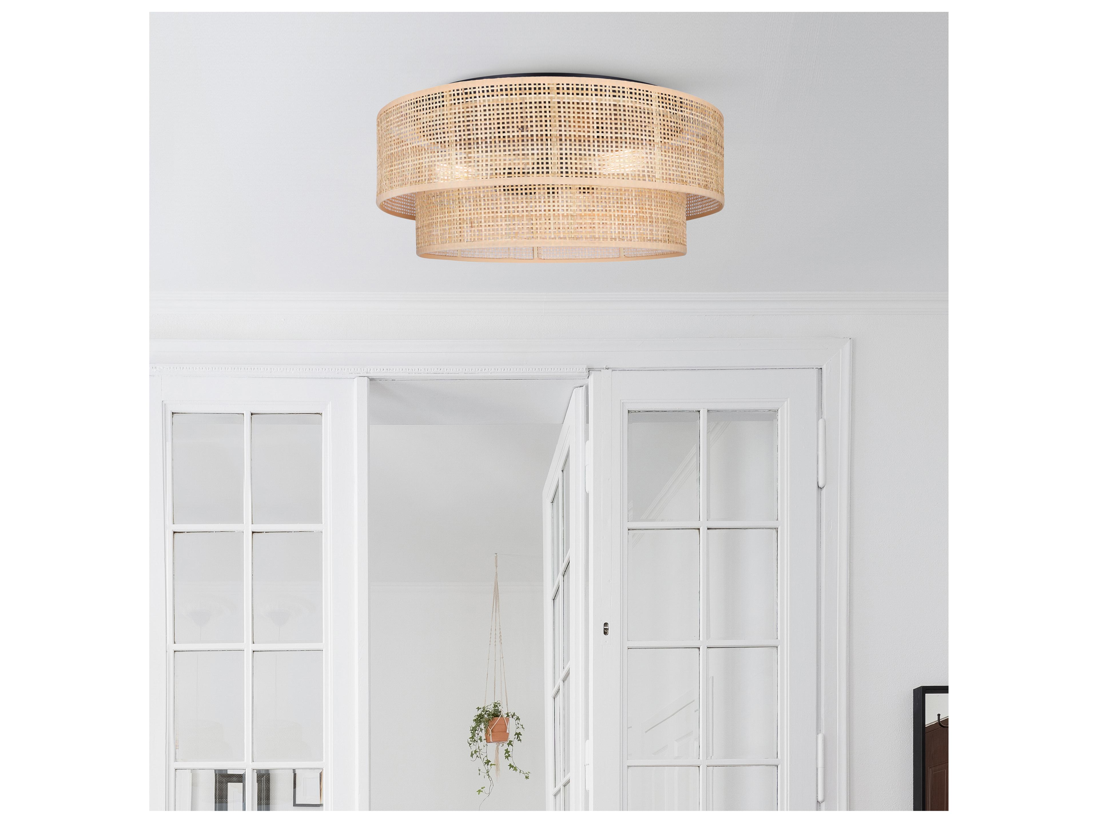 Canarm Bellamy 3 -light Black Drum Tiered Flush Mount