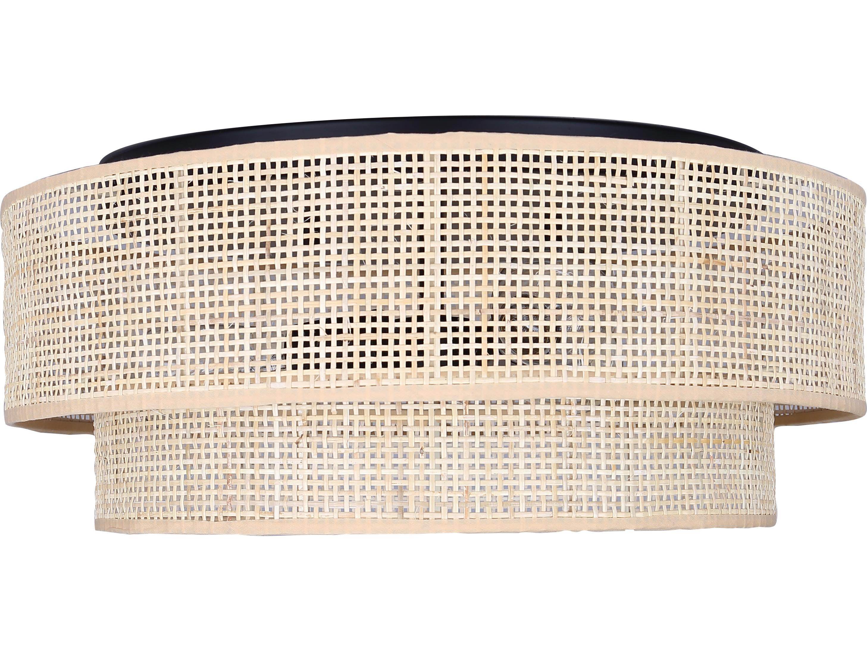 Canarm Bellamy 3 -light Black Drum Tiered Flush Mount