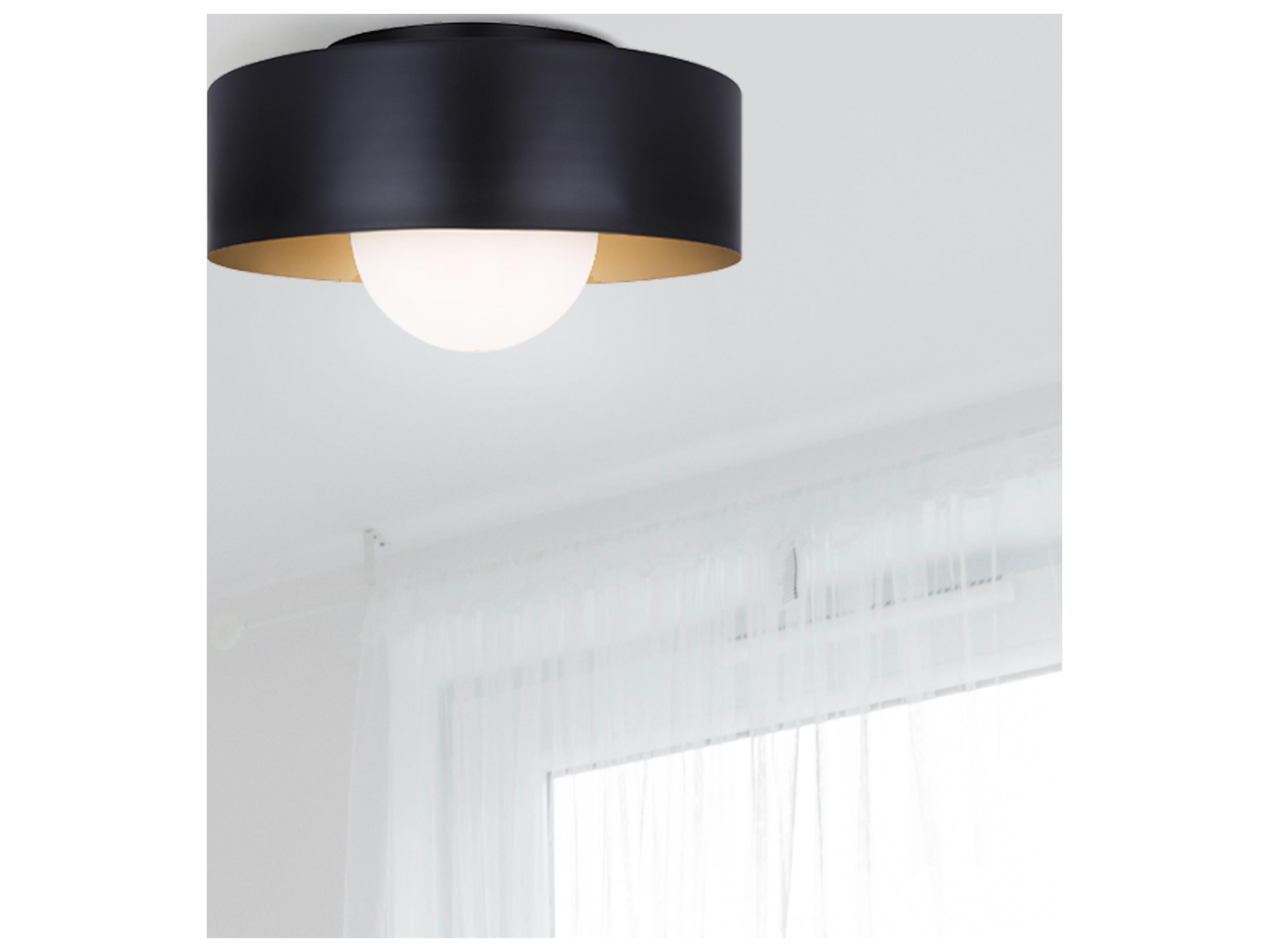 Canarm Daylon 1 -light Black Drum Flush Mount
