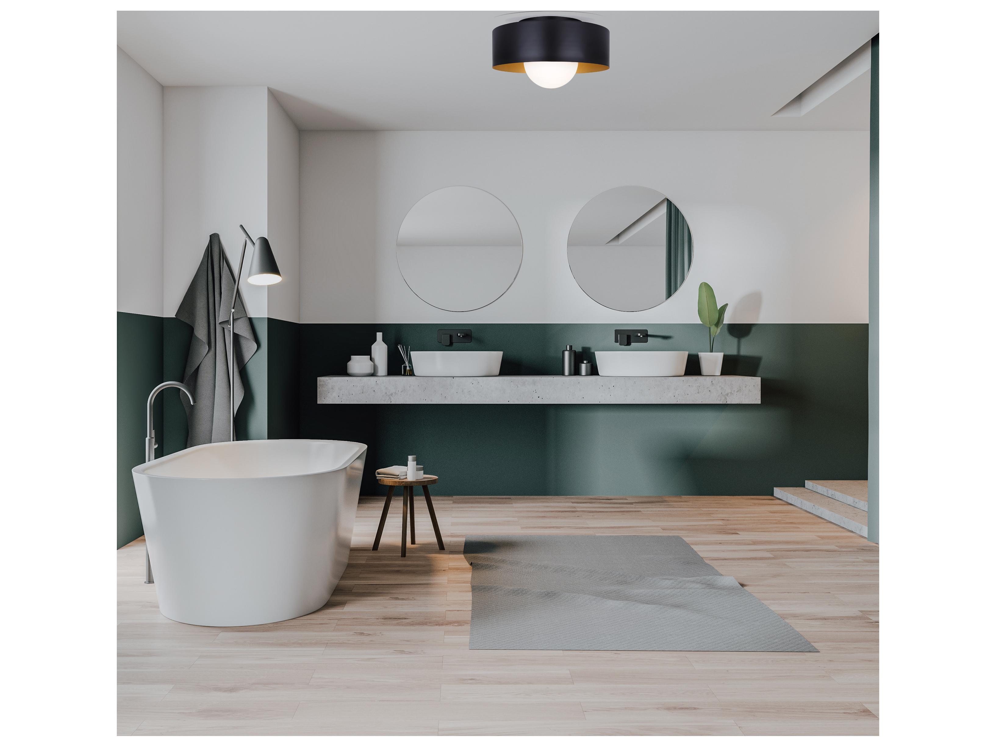 Canarm Daylon 1 -light Black Drum Flush Mount