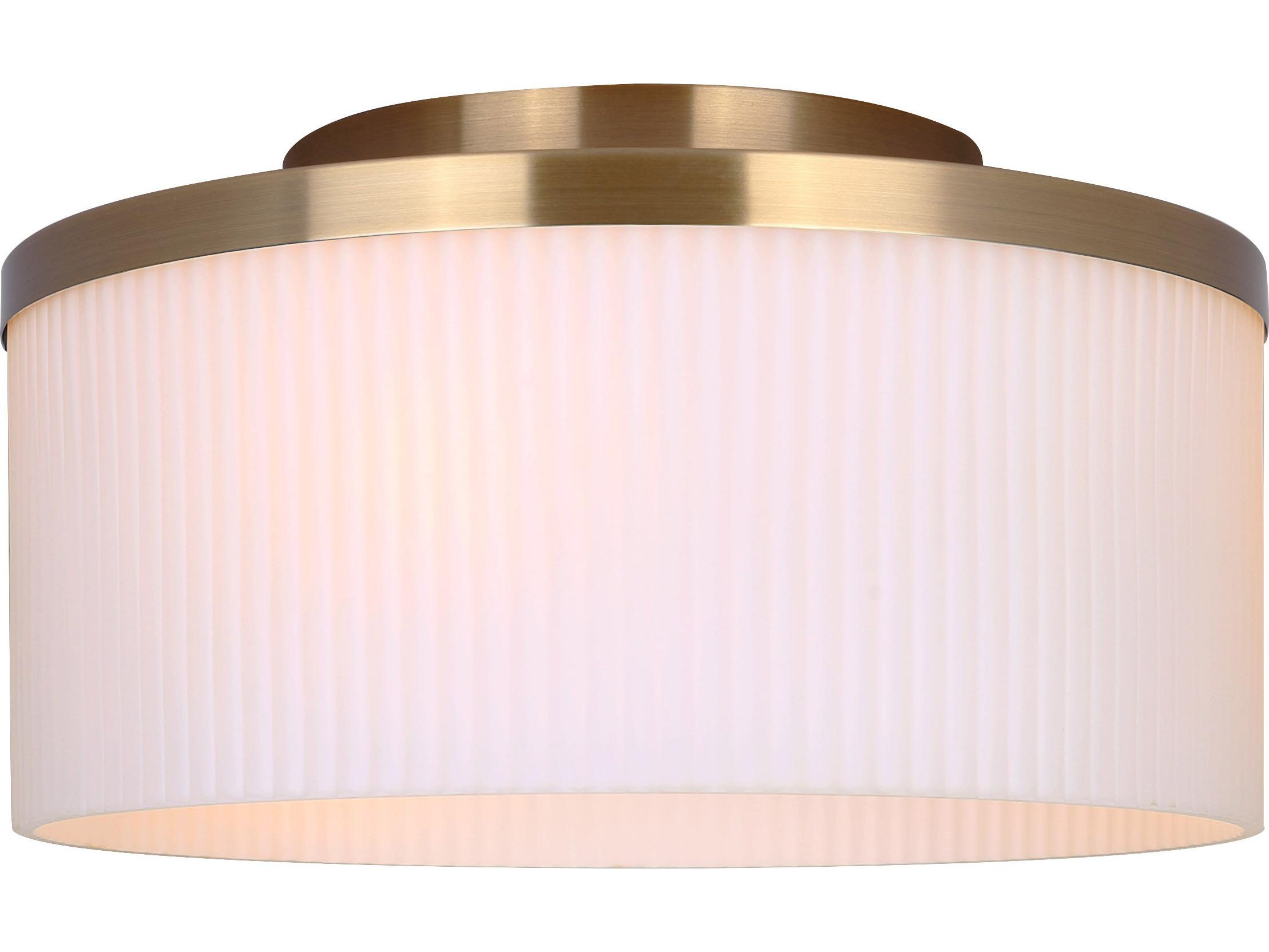 Canarm Kinslea 3 -light Gold Drum Flush Mount