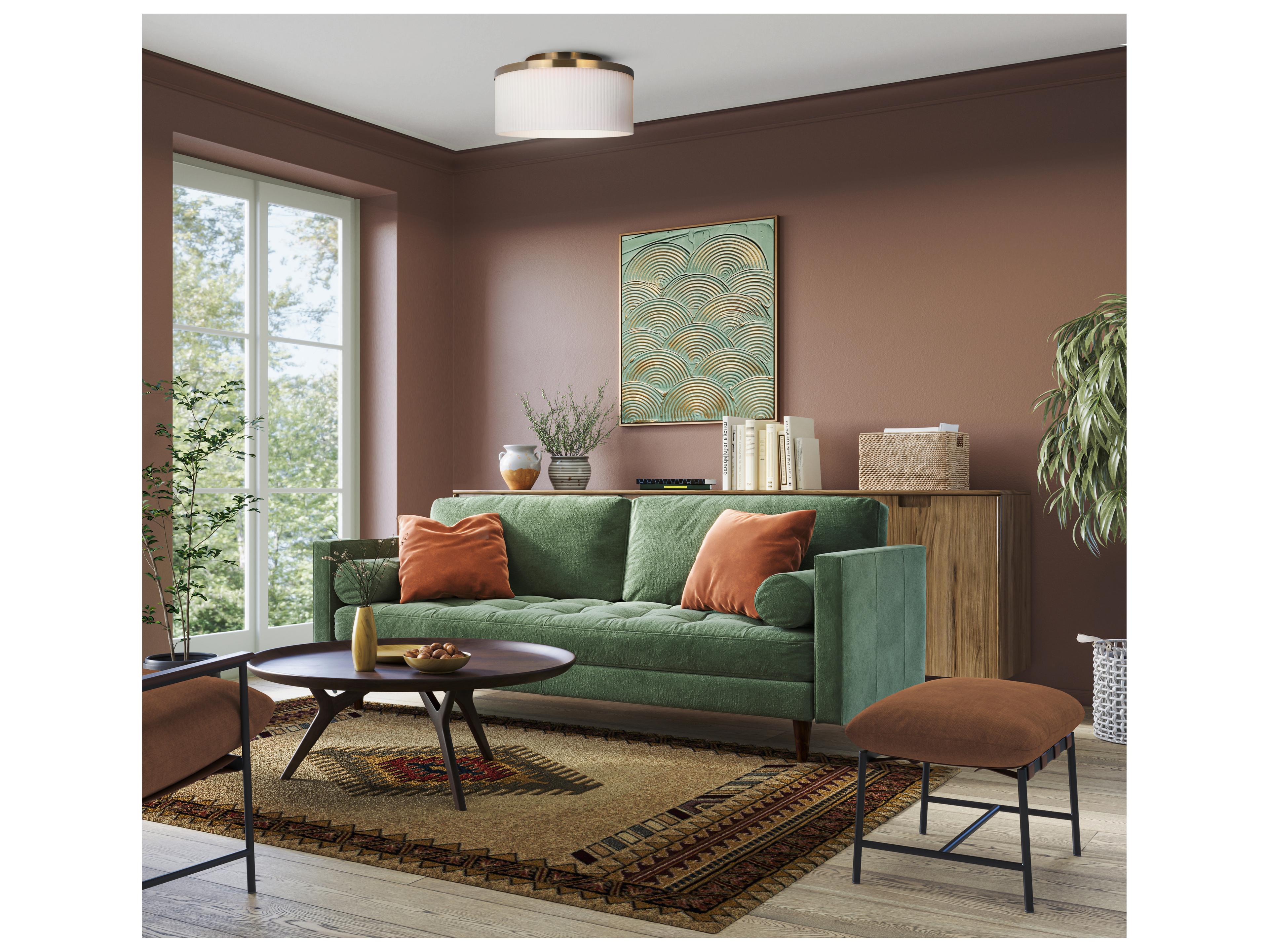 Canarm Kinslea 3 -light Gold Drum Flush Mount