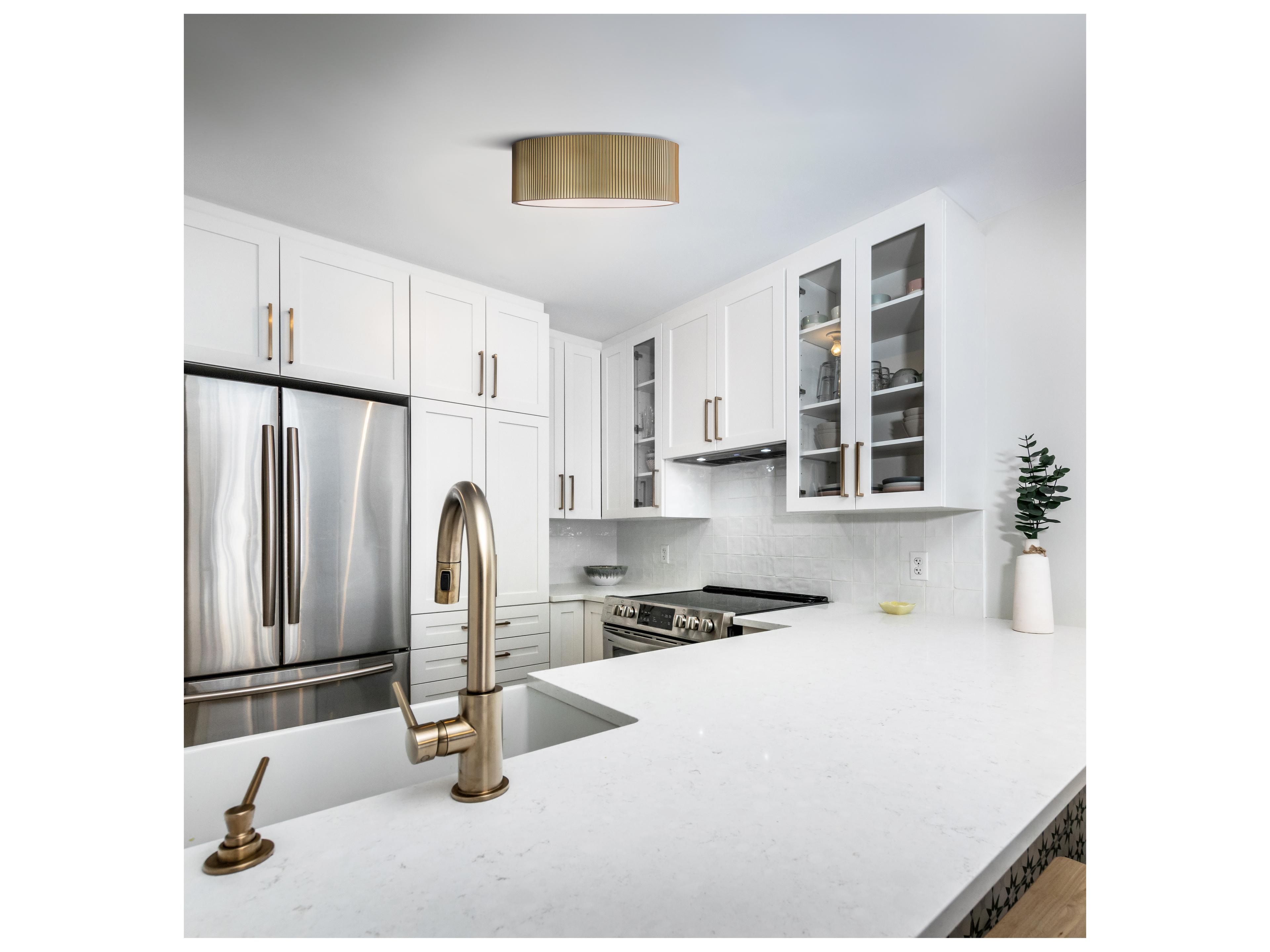 Canarm Scarlett 2 -light Gold Drum Semi Flush Mount