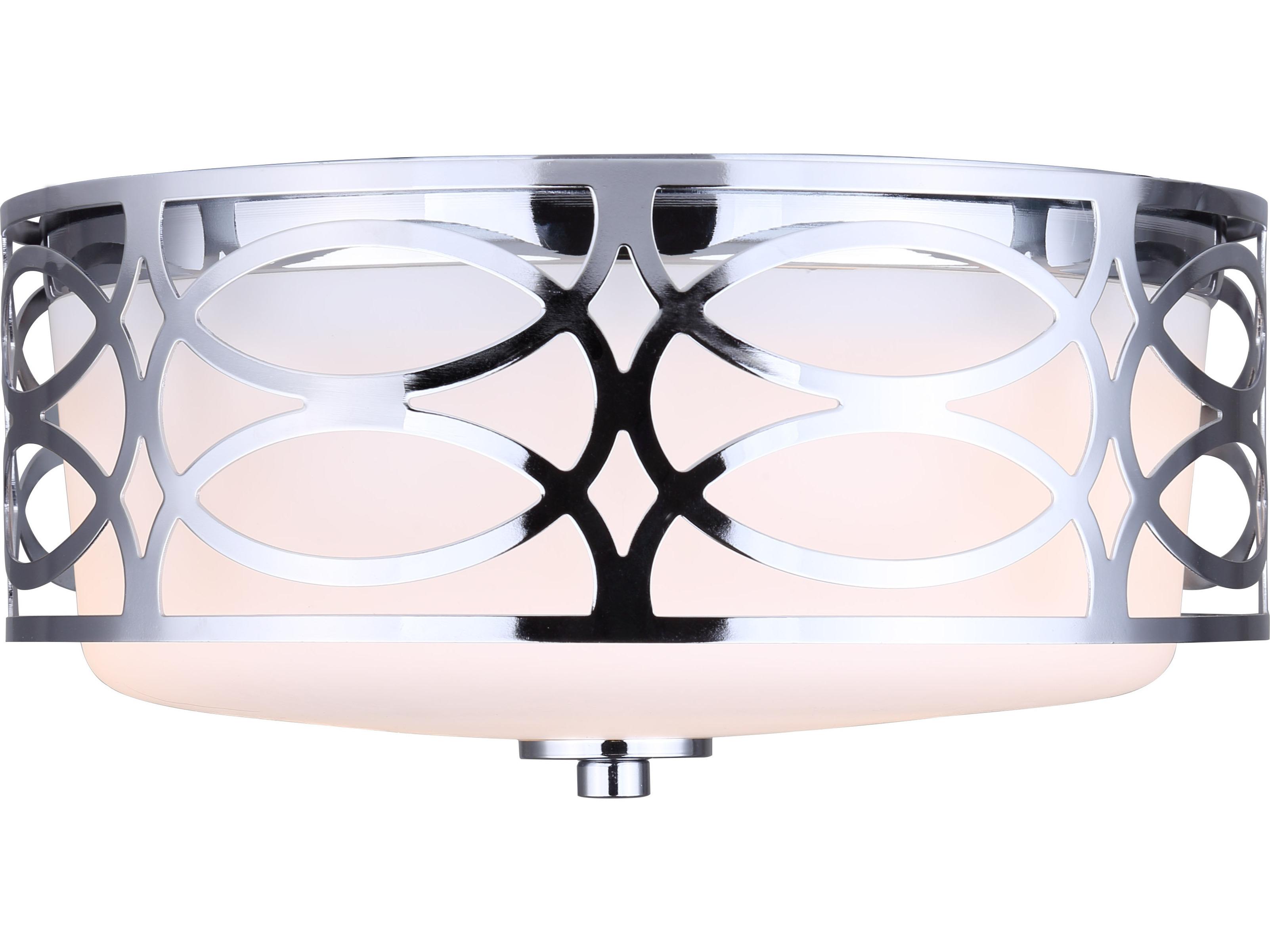 Canarm Drake 2 -light Chrome Drum Flush Mount