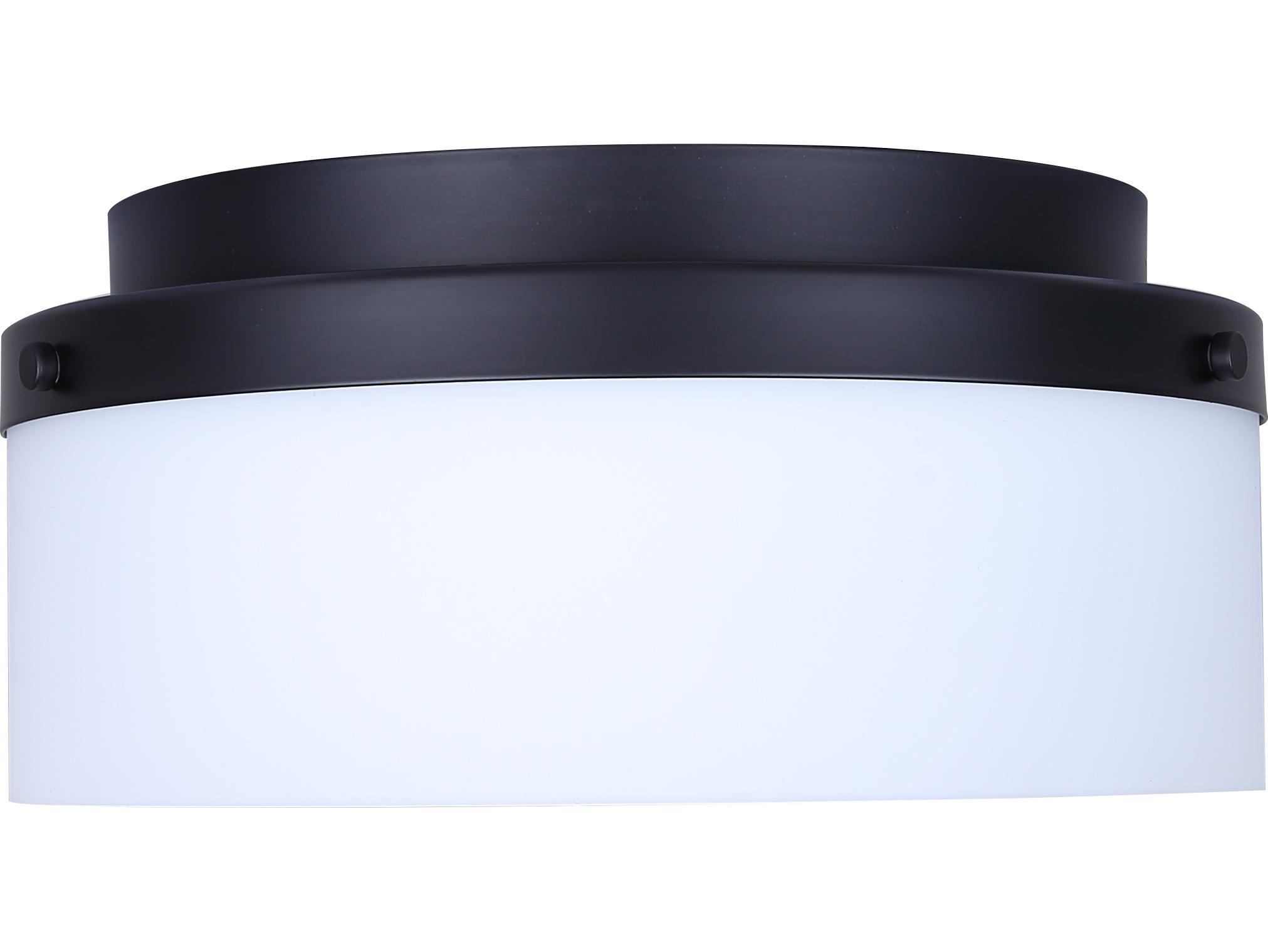 Canarm Malloy 2 -light Black Drum Flush Mount