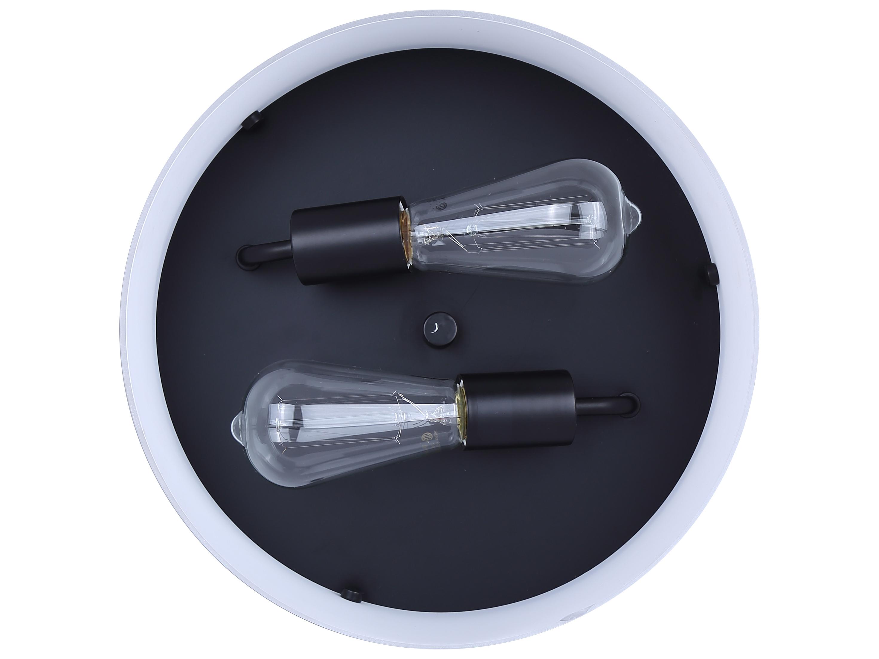 Canarm Malloy 2 -light Black Drum Flush Mount