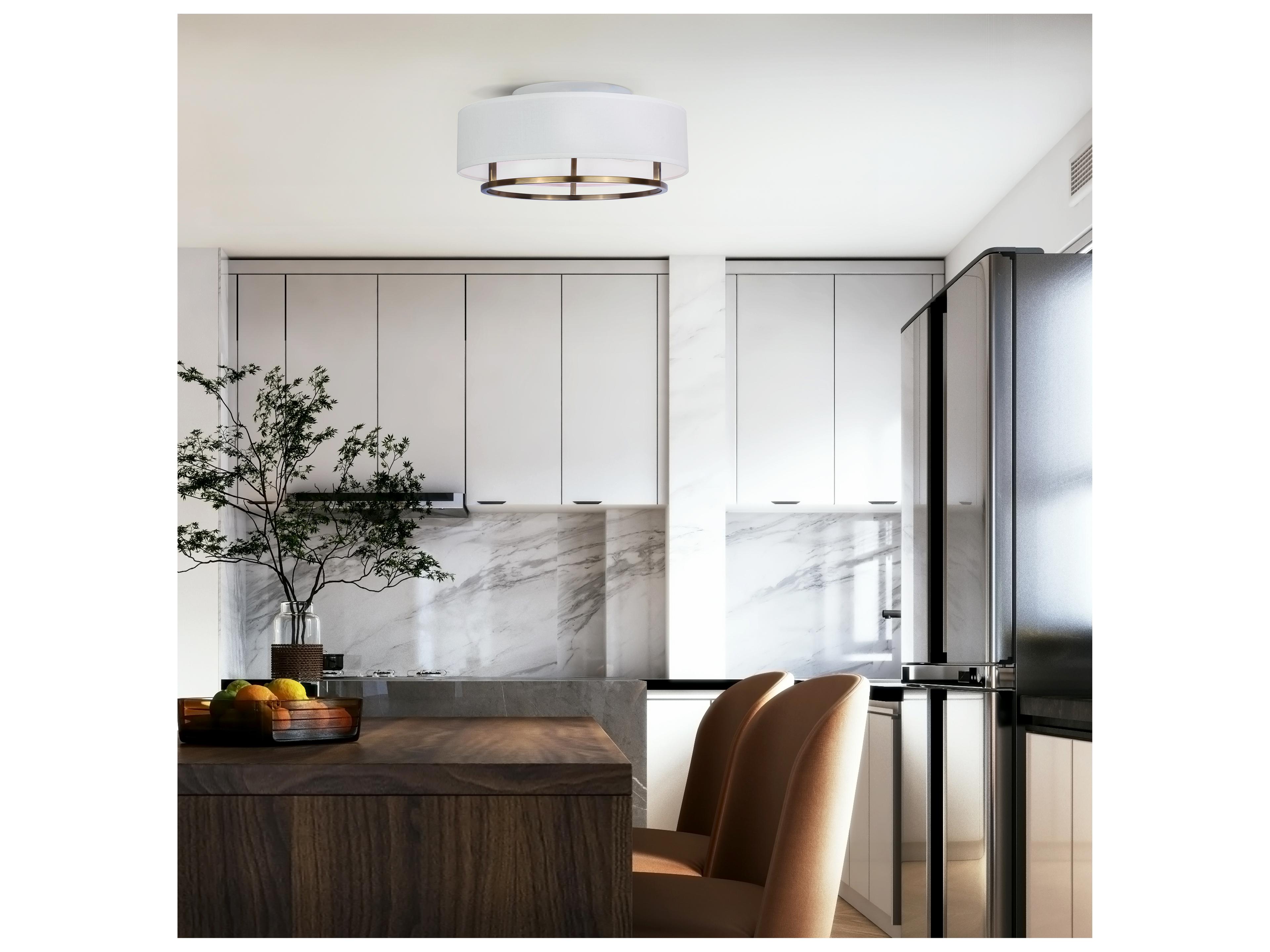 Canarm Bonnie 2 -light Gold Drum Flush Mount