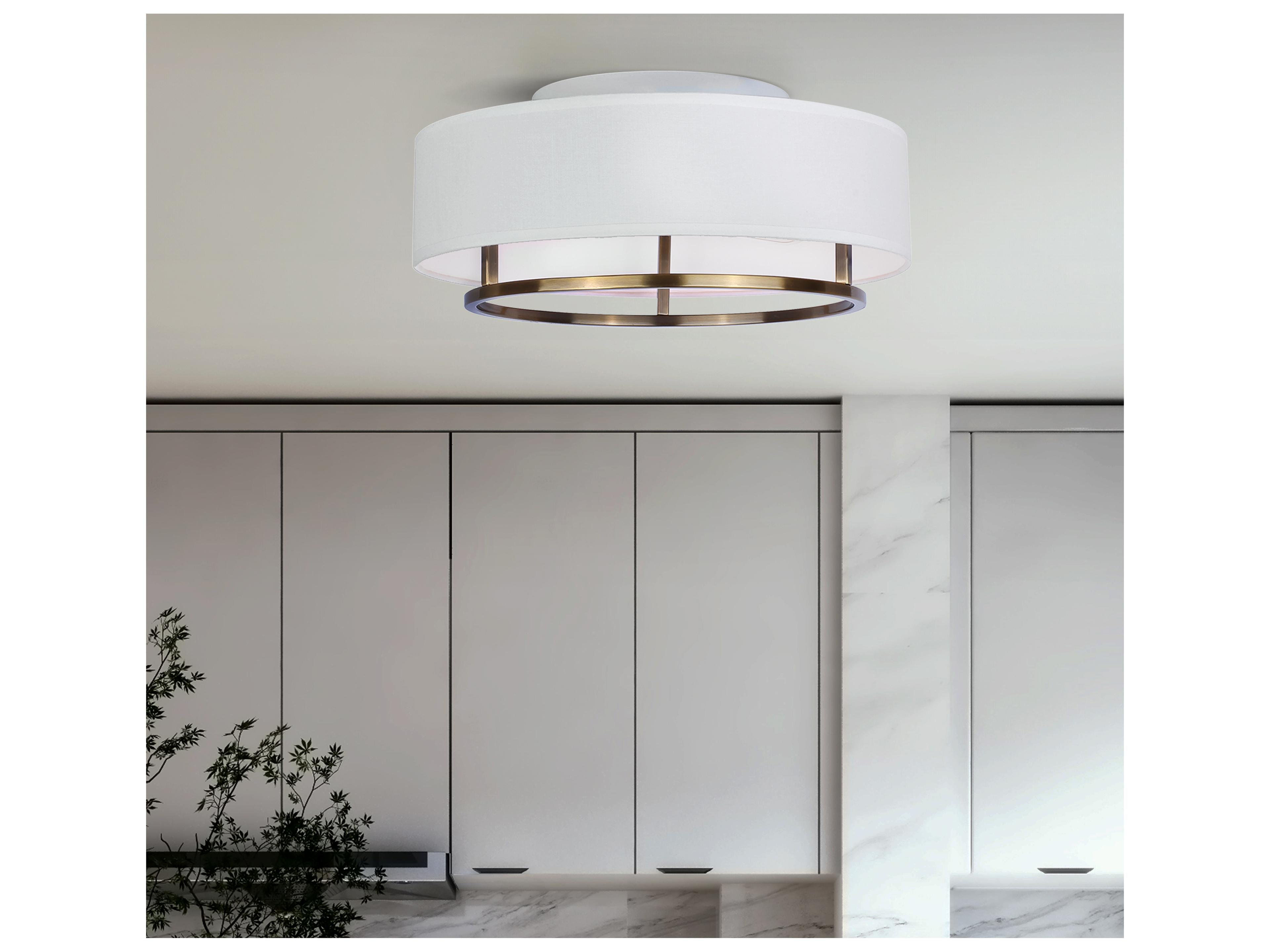 Canarm Bonnie 2 -light Gold Drum Flush Mount